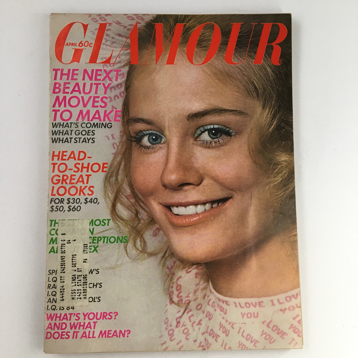 Glamour Magazine April 1970 Cybill Shepherd & Head-to-Shoe Great Looks