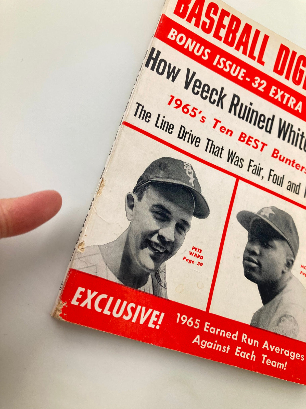 Cover of VTG Baseball Digest September 1965 featuring players Pete Ward and Joe Morgan, showcasing headlines about 1965 baseball events and statistics.