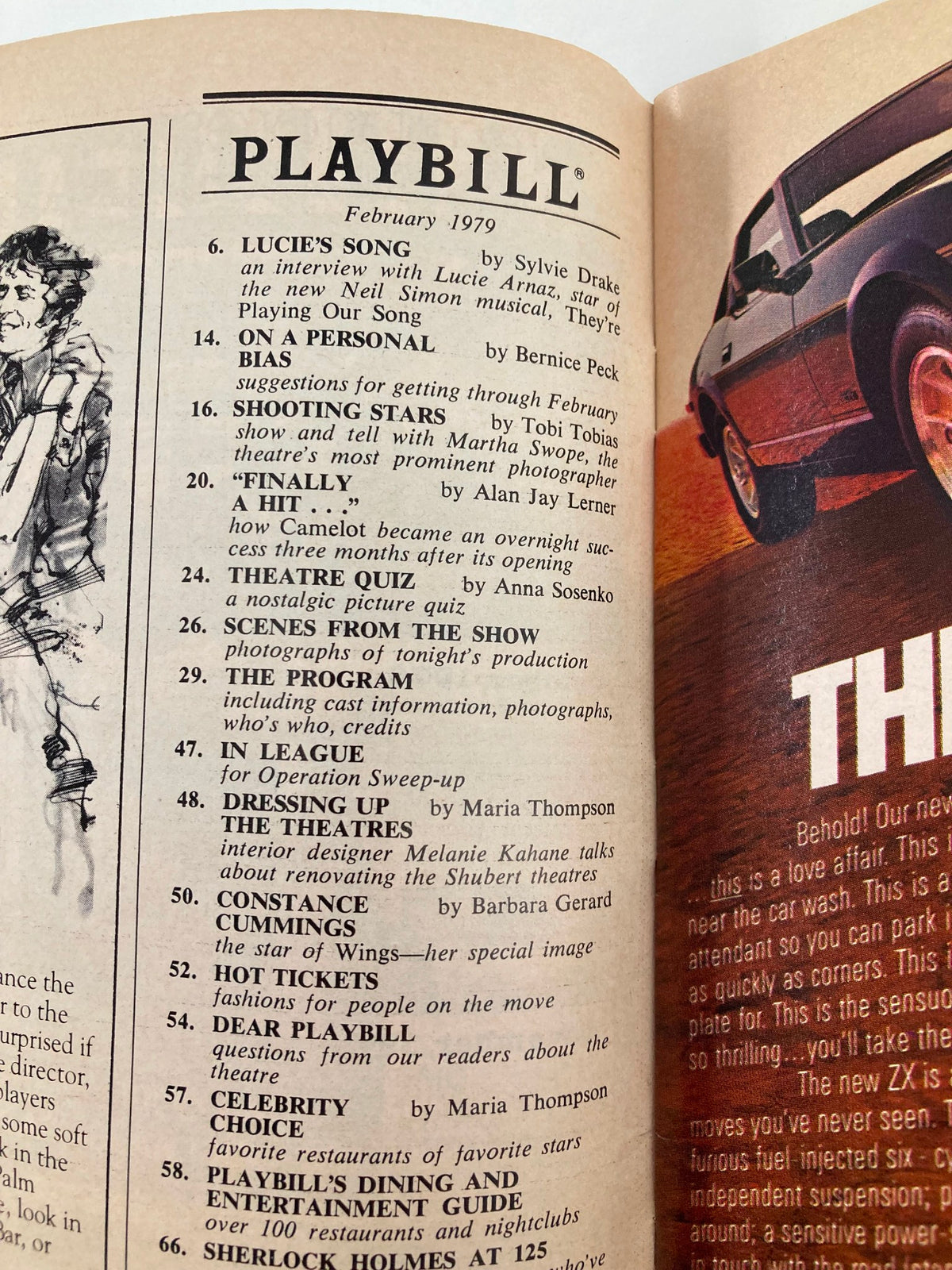 Inside page of the February 1979 Playbill from Ethel Barrymore Theatre featuring various listings and programs including I Love My Wife.