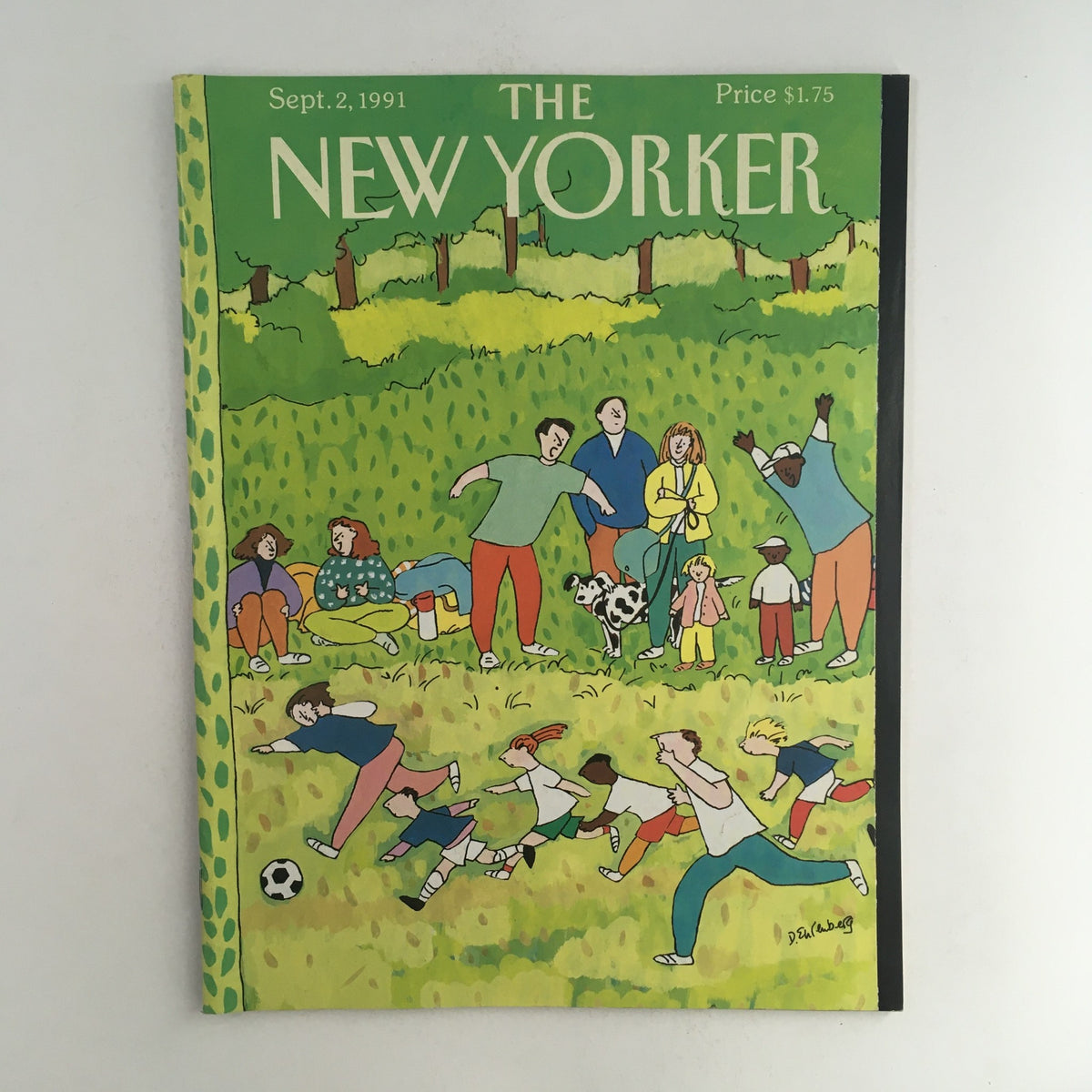 The New Yorker September 2 1991 Full Magazine cover featuring a colorful illustration of people enjoying outdoor activities in a park, showcasing the vibrant theme cover art by Devera Ehrenberg.