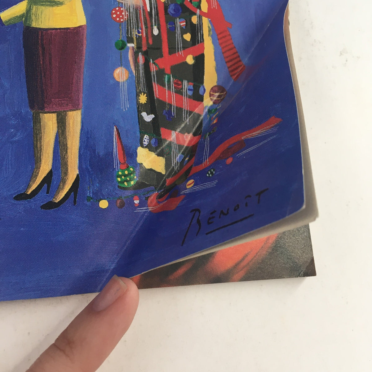 The New Yorker December 16 1991 Full Magazine Theme Cover by Benoit van Innis showcasing two women interacting, with colorful decorations in the background and a signature from the artist.