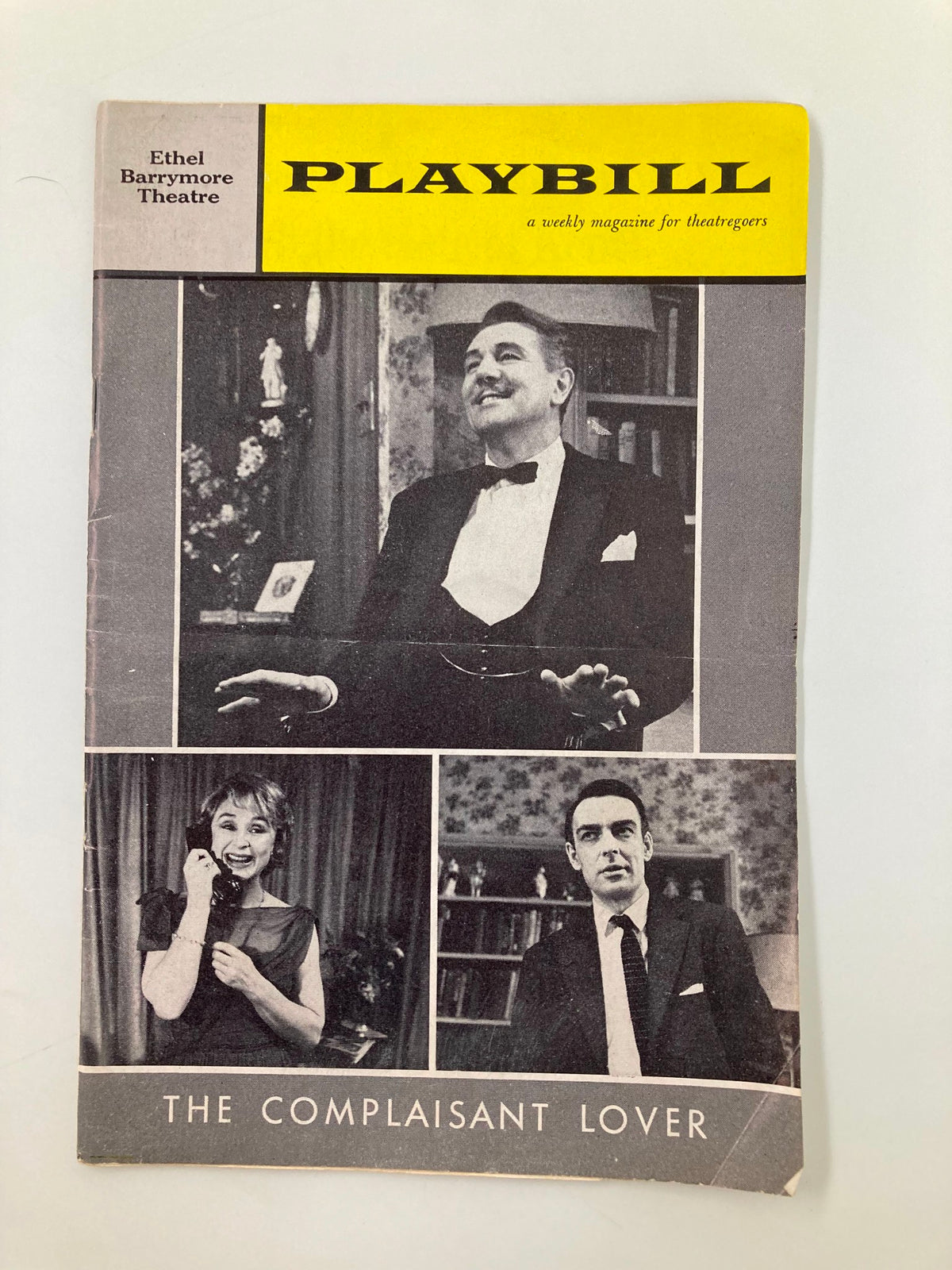 1961 Playbill for 'The Complaisant Lover' at Ethel Barrymore Theatre featuring Michael Redgrave, showcasing a vintage cover with images of the cast.