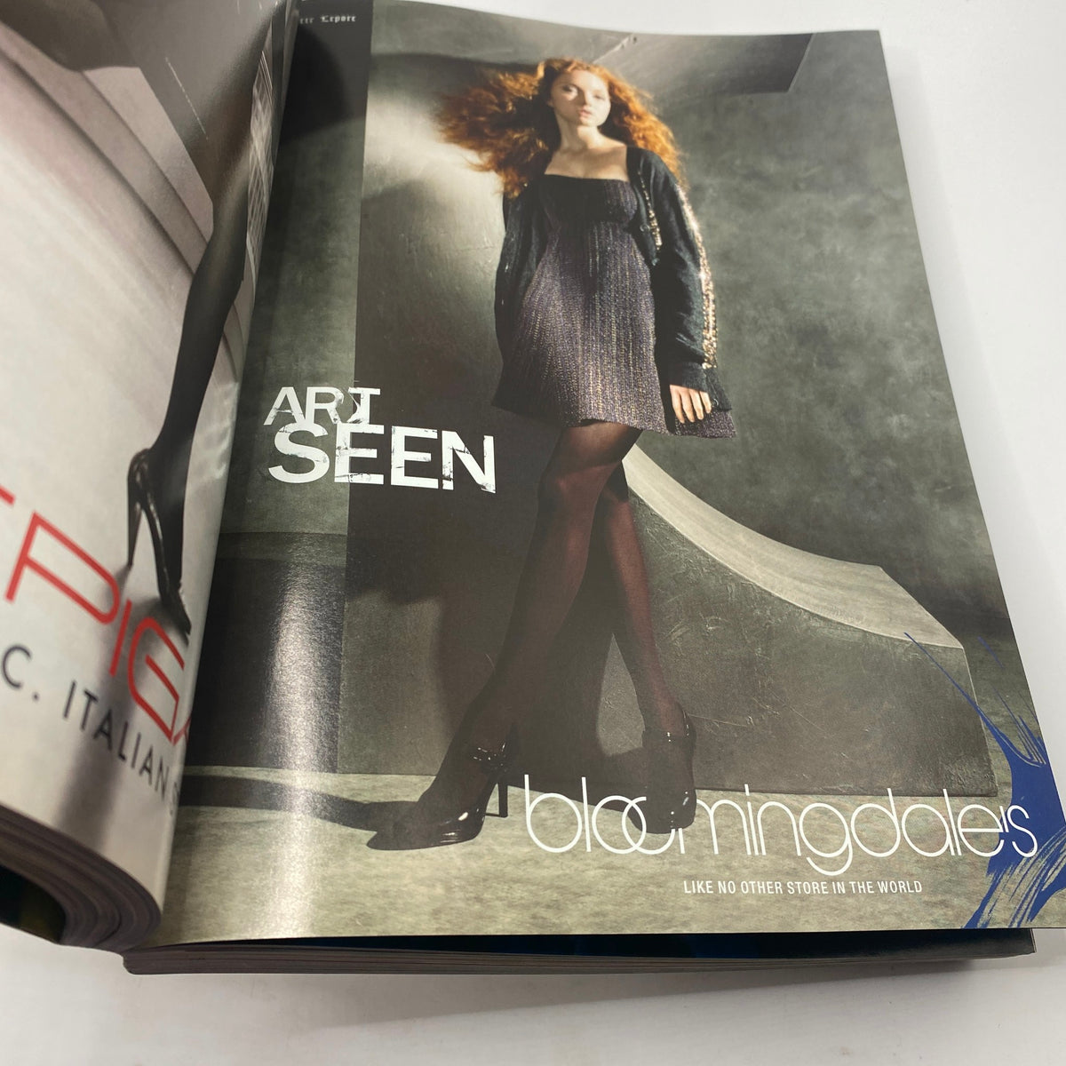 Vogue Magazine September 2007 displaying a fashion editorial with a model in a glamorous outfit, representing the blookningdale's collection.