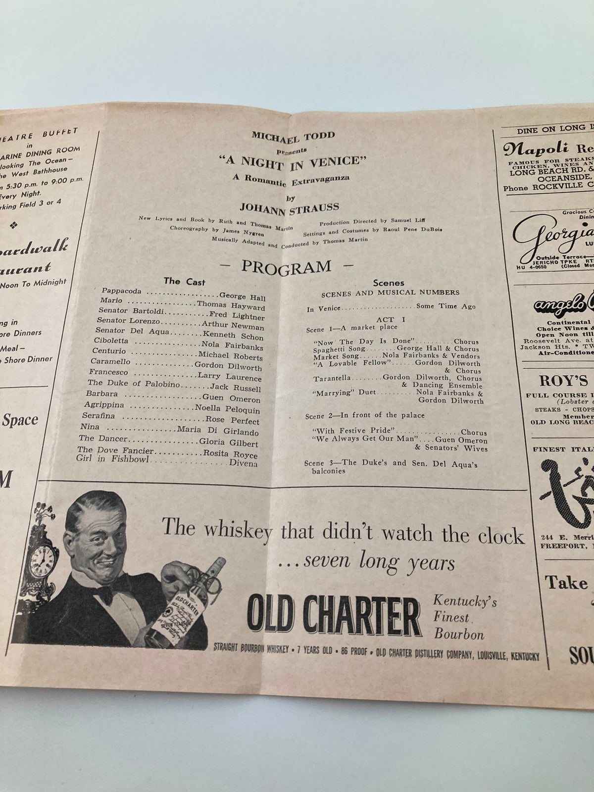 1929 Jones Beach Theatre Michael Todd A Night in Venice playbill program displaying cast, scenes, and musical numbers from the romantic extravaganza production.