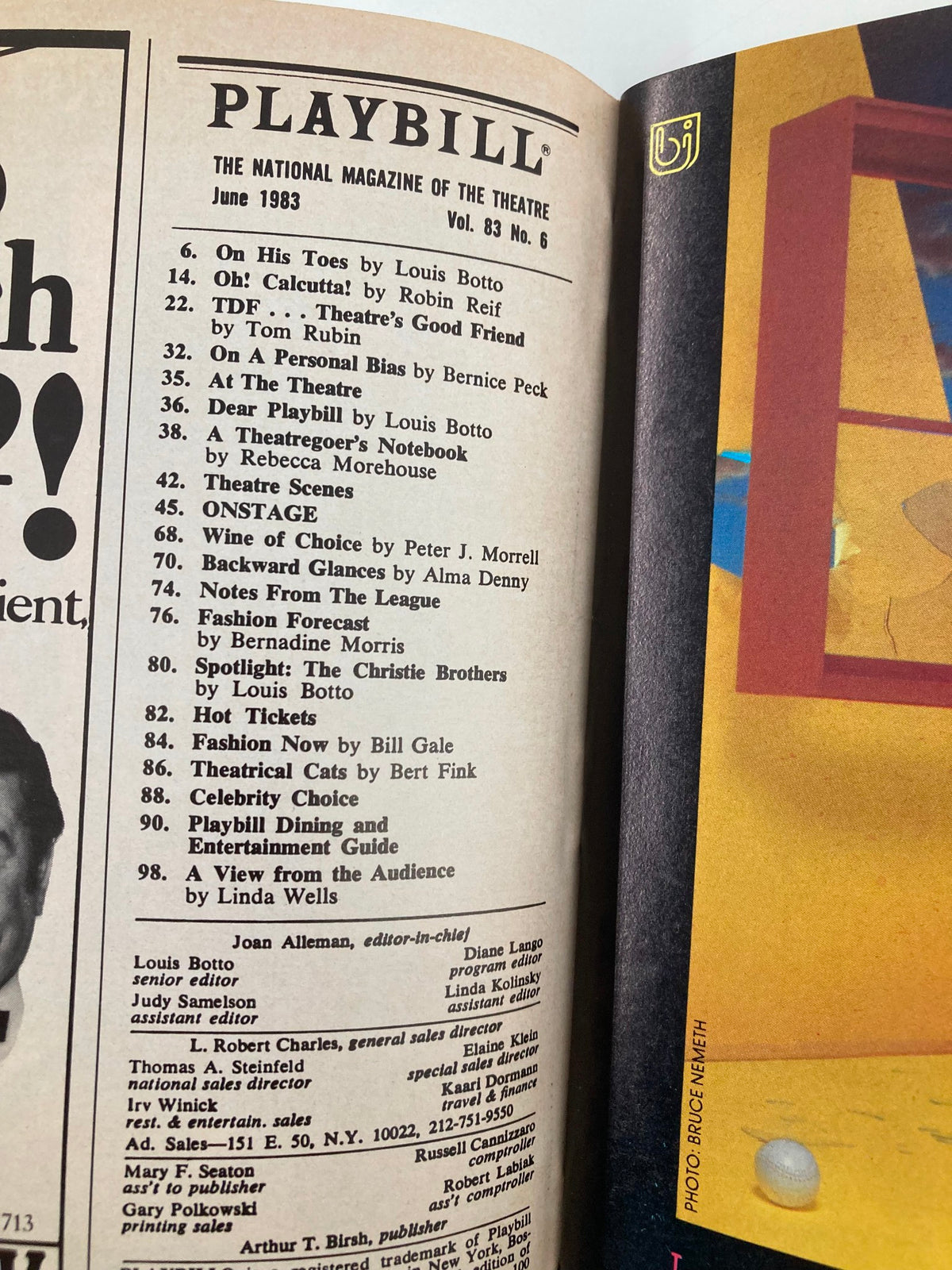 Inside page of the 1983 Playbill for 'Night Mother' at the John Golden Theatre, showcasing upcoming productions and advertisements.