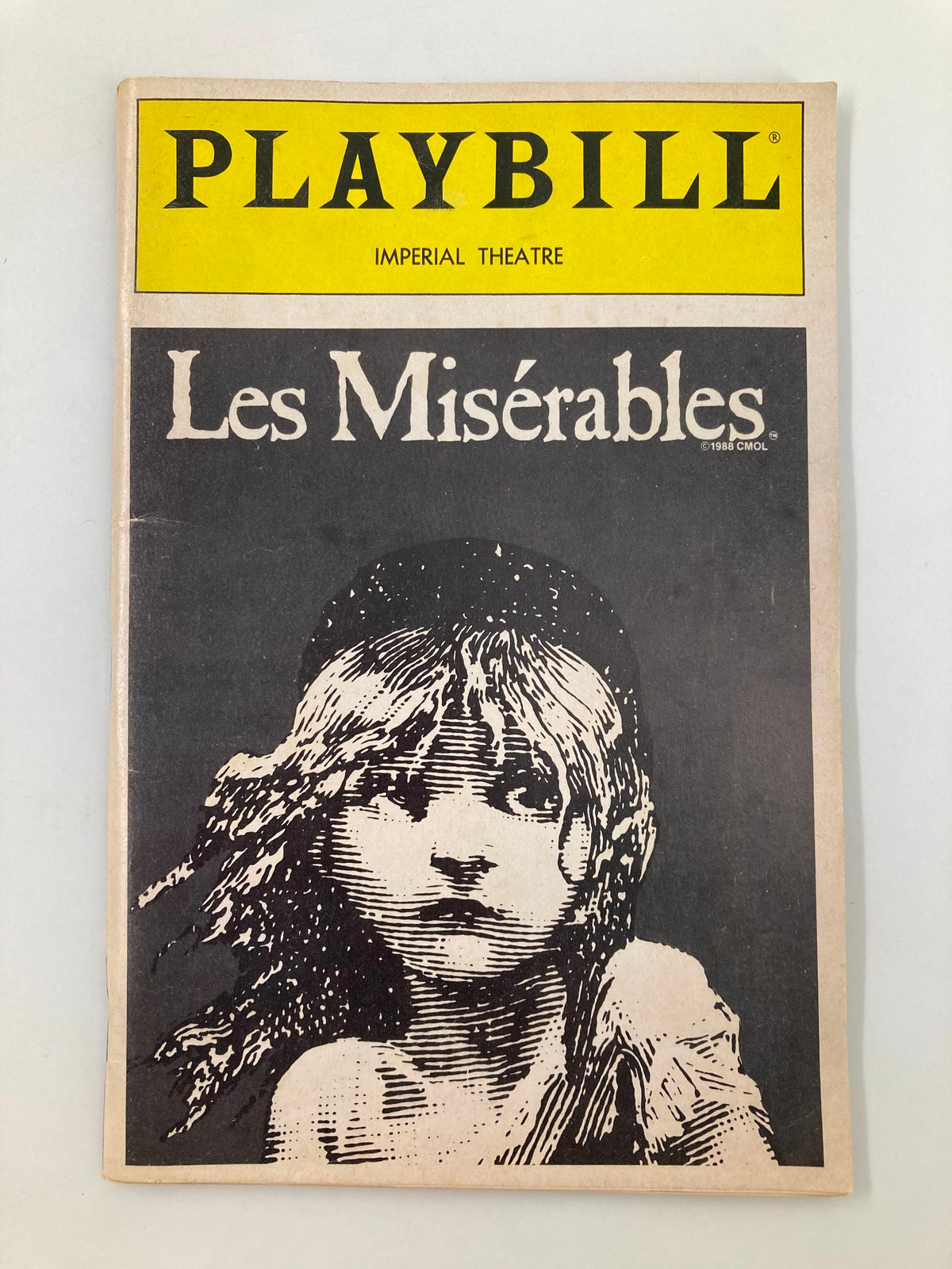 1991 Playbill for Les Misérables featuring iconic cover art from the Imperial Theatre.