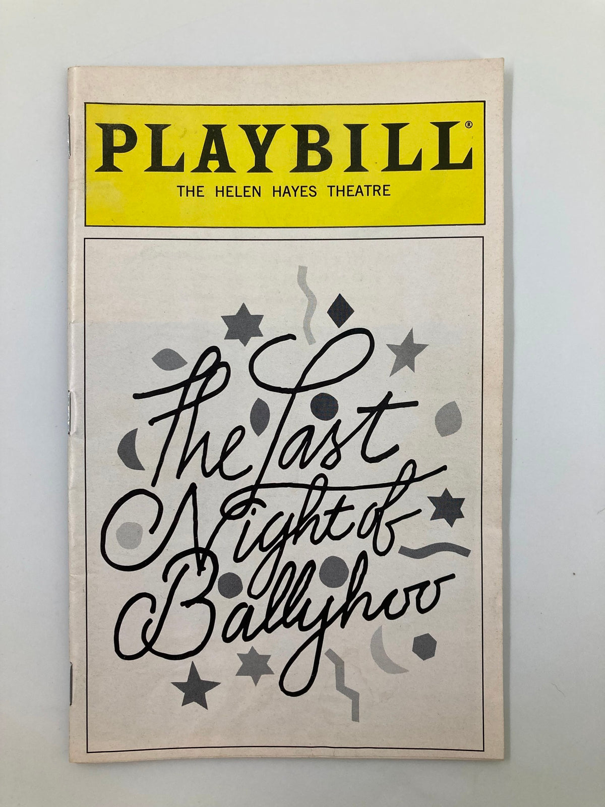 1997 Playbill for The Last Night of Ballyhoo at The Helen Hayes Theatre featuring vibrant cover art.