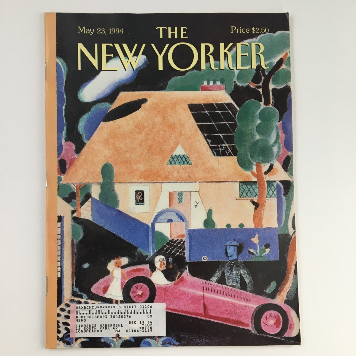 The New Yorker May 23 1994 Full Magazine Theme Cover by Ever Meulen featuring colorful artwork of a house, a pink car, and whimsical characters, showcasing Ever Meulen's signature style.