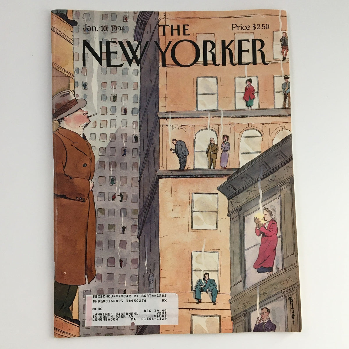Cover of The New Yorker January 10, 1994, featuring an artistic illustration by Barry Blitt, depicting urban scenes and characters, showcasing the magazine's theme for the issue.