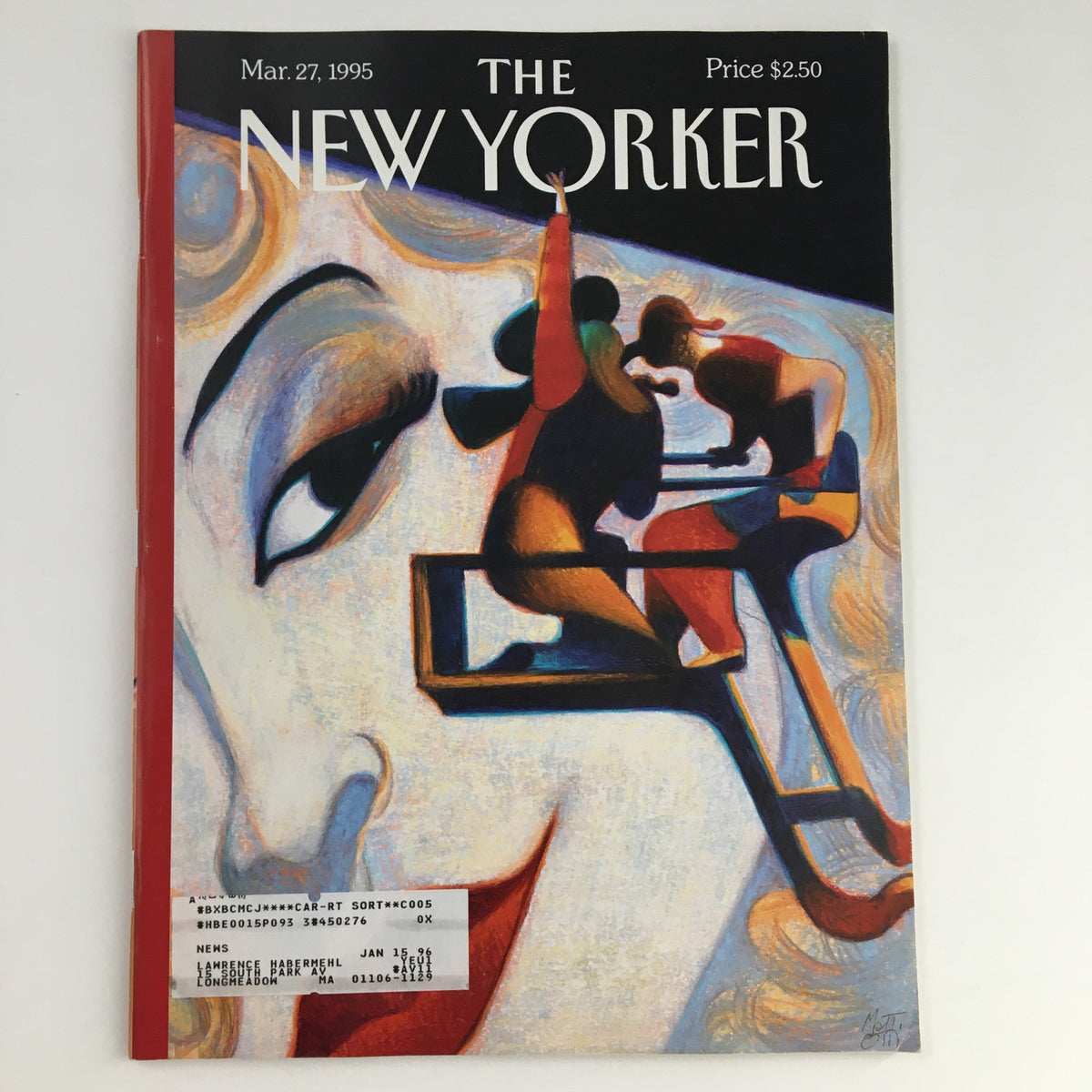 The New Yorker March 27 1995 Full Magazine Theme Cover by Lorenzo Mattotti featuring vivid artwork and colorful illustrations.