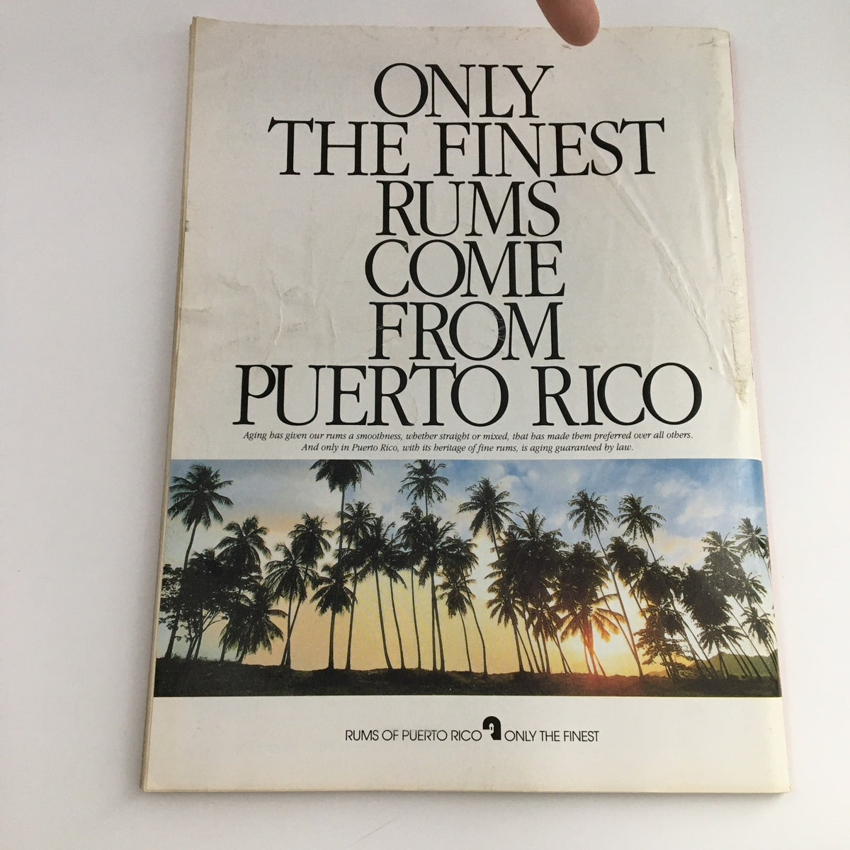 Back cover of The New Yorker June 26 1995 Full Magazine Theme showcasing a striking image with the text 'ONLY THE FINEST RUMS COME FROM PUERTO RICO' emphasizing the brand's message.