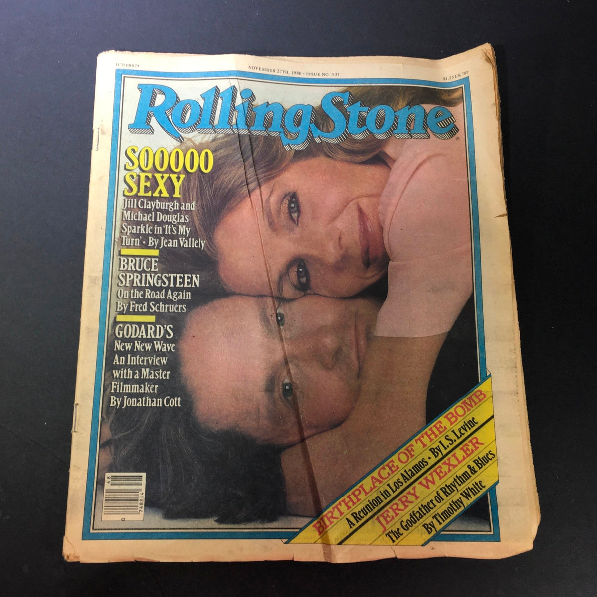 Cover of VTG Rolling Stone Magazine from November 27, 1980 featuring Jill Clayburgh and Michael Douglas. Highlights include articles and interviews with celebrities and cultural commentary.