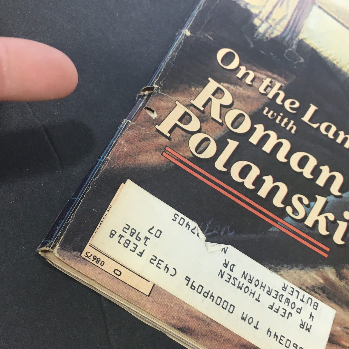 Close-up view of the cover page of VTG Rolling Stone Magazine April 2 1981 featuring Roman Polanski, showing wear and an address label.