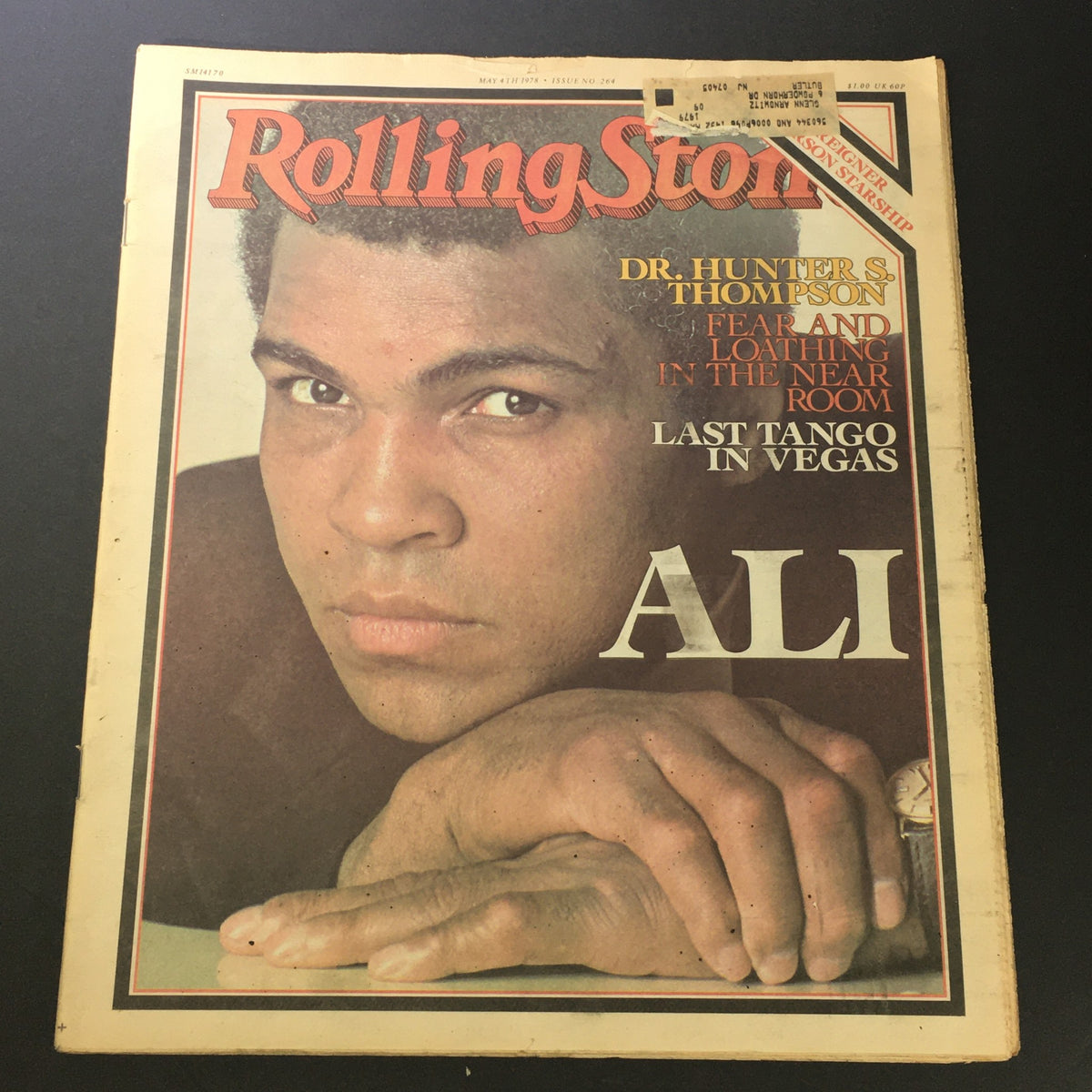 VTG Rolling Stone Magazine May 4 1978 featuring Muhammad Ali on the cover with a close-up portrait, highlighting his expression and iconic image.