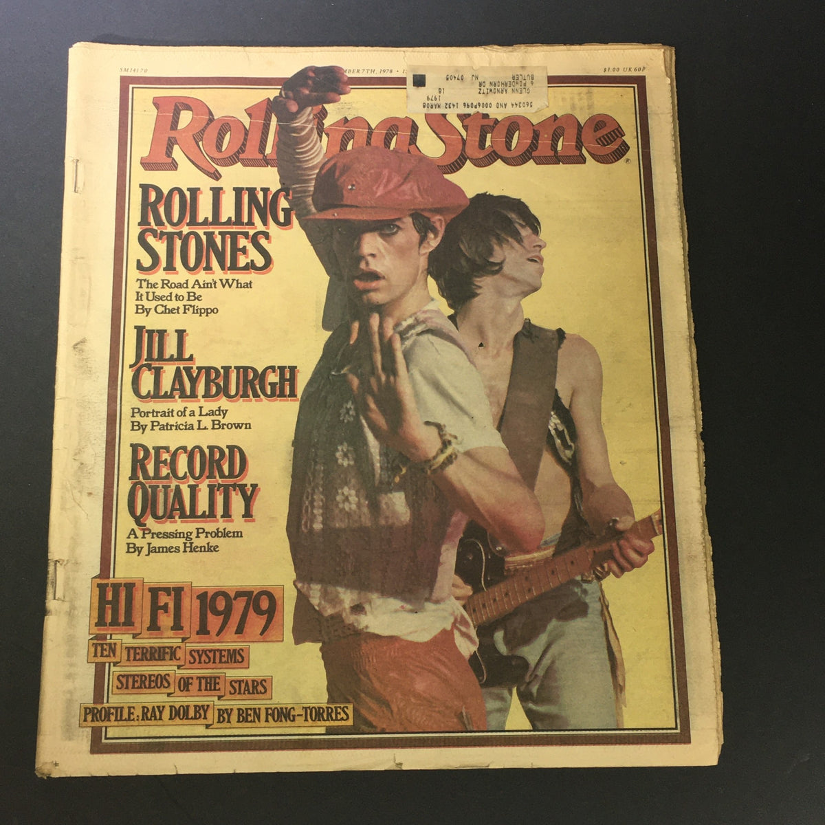 Vintage Rolling Stone Magazine cover from September 7, 1978 featuring the Rolling Stones and actress Jill Clayburgh, showcasing iconic imagery and headlines from the era, ideal for collectors of rock and roll memorabilia.