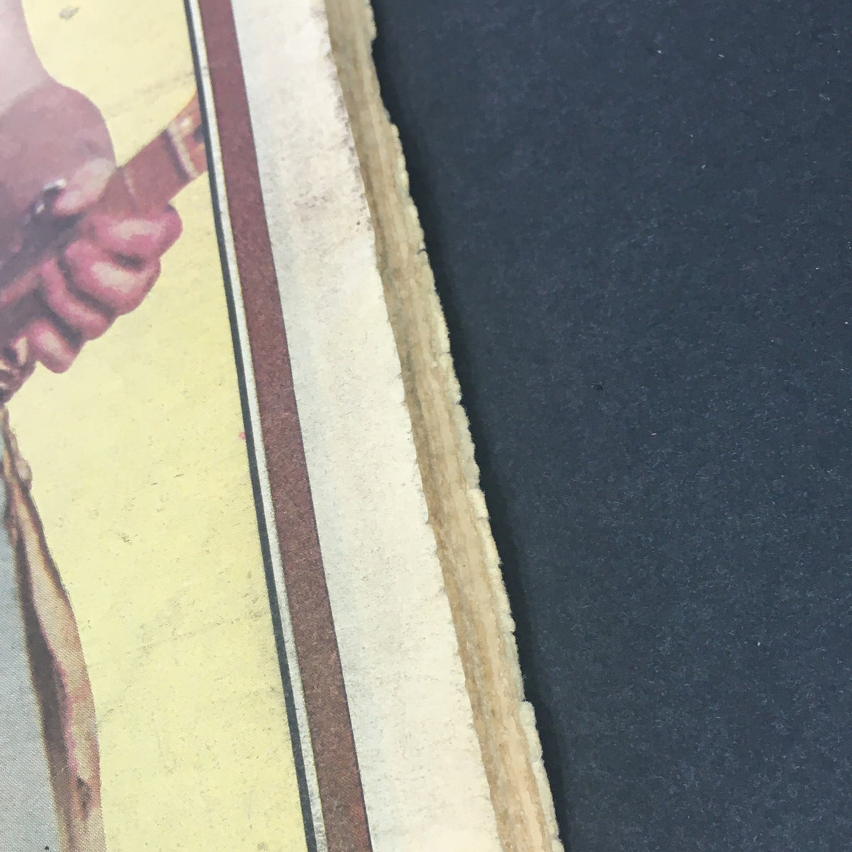 Close-up view of the edge of the vintage Rolling Stone magazine from September 7, 1978, showcasing the aged texture and wear typical of collectibles. Features the title 'Rolling Stones' prominently.
