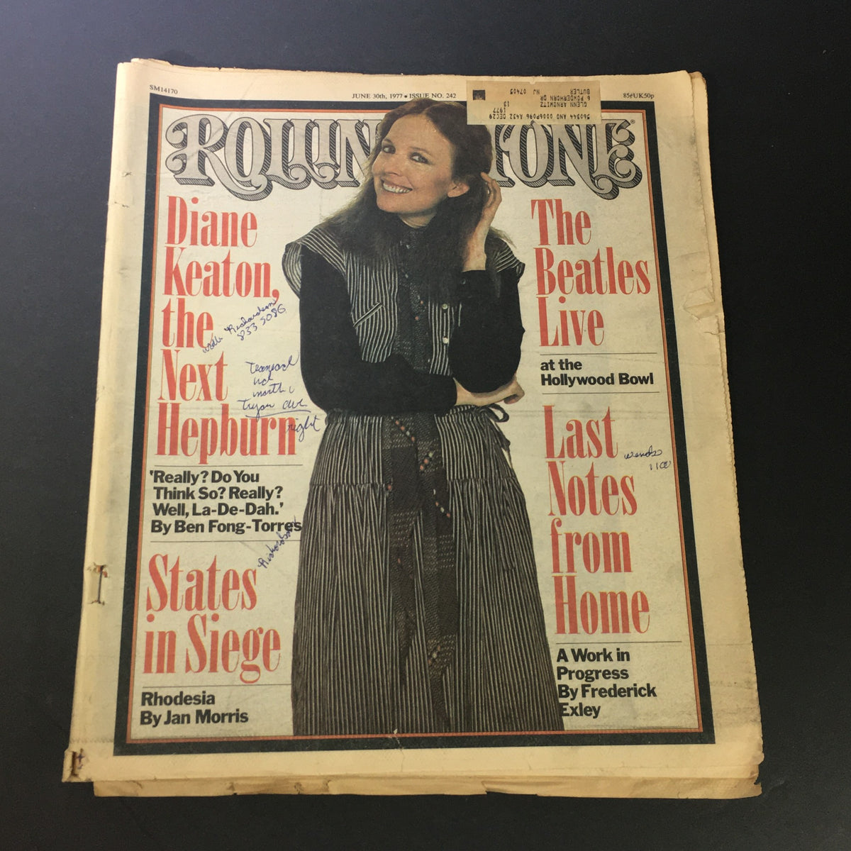 Vintage Rolling Stone Magazine June 30 1977 - Diane Keaton / The Beatles