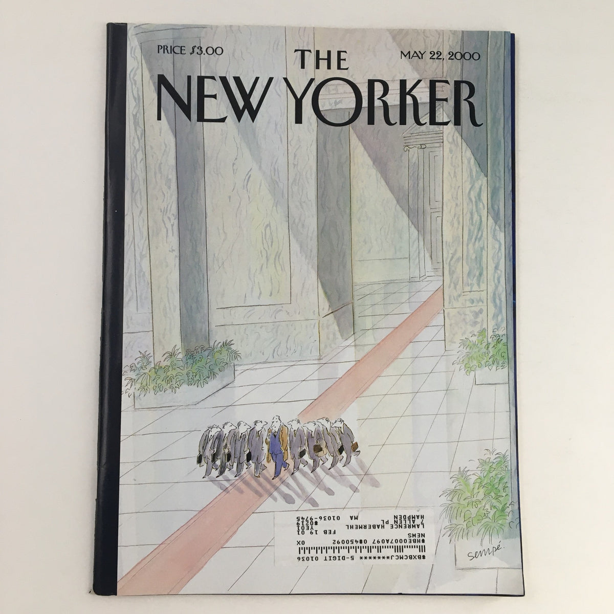 Cover art of The New Yorker magazine dated May 22, 2000, illustrating a whimsical scene by Jean-Jacques Sempé, featured in vintage magazine collections.
