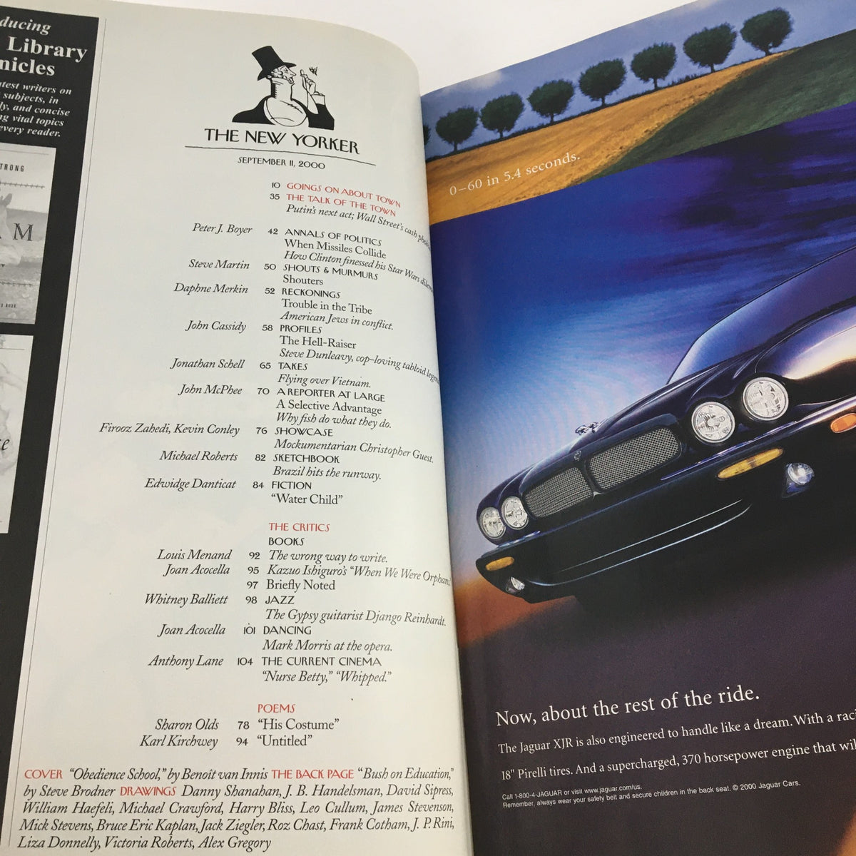 Interior page of The New Yorker September 11 2000 Full Magazine featuring articles and layout design.