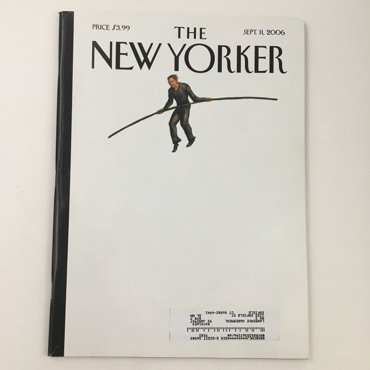Cover of The New Yorker September 11, 2006 featuring a tightrope walker, highlighting the magazine's theme and artwork by John Mavroudis.