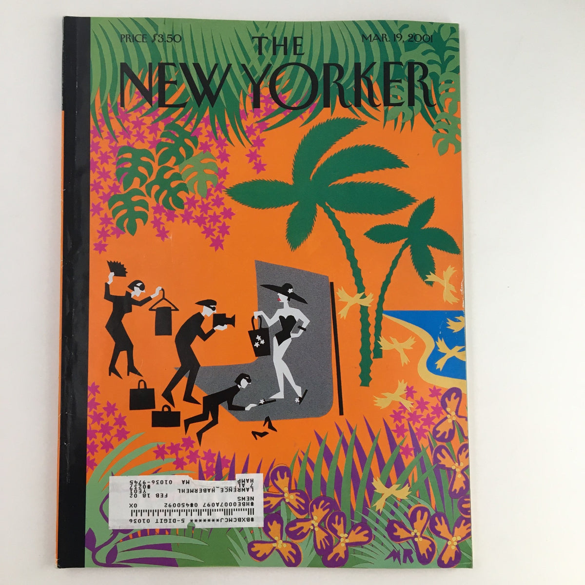 The New Yorker Magazine March 19 2001 Theme Art Cover by Michael Roberts featuring vibrant colors and stylized illustrations of characters in an artistic scene.