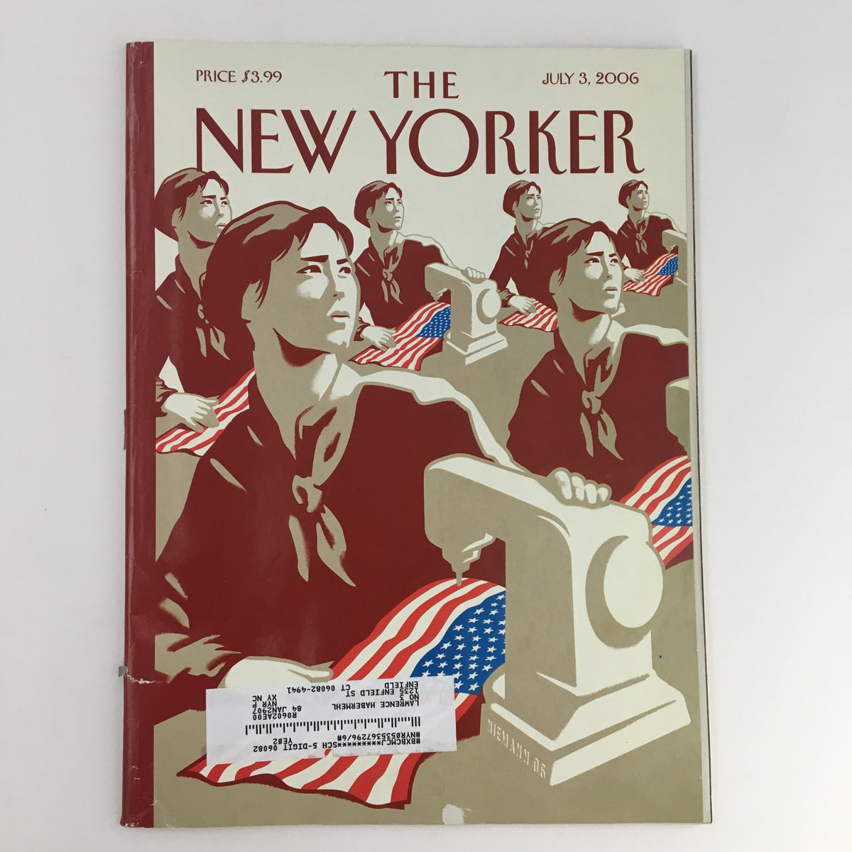 The New Yorker Magazine July 3 2006 cover featuring theme art by Christoph Niemann, depicting figures with American flags in a stylized design.