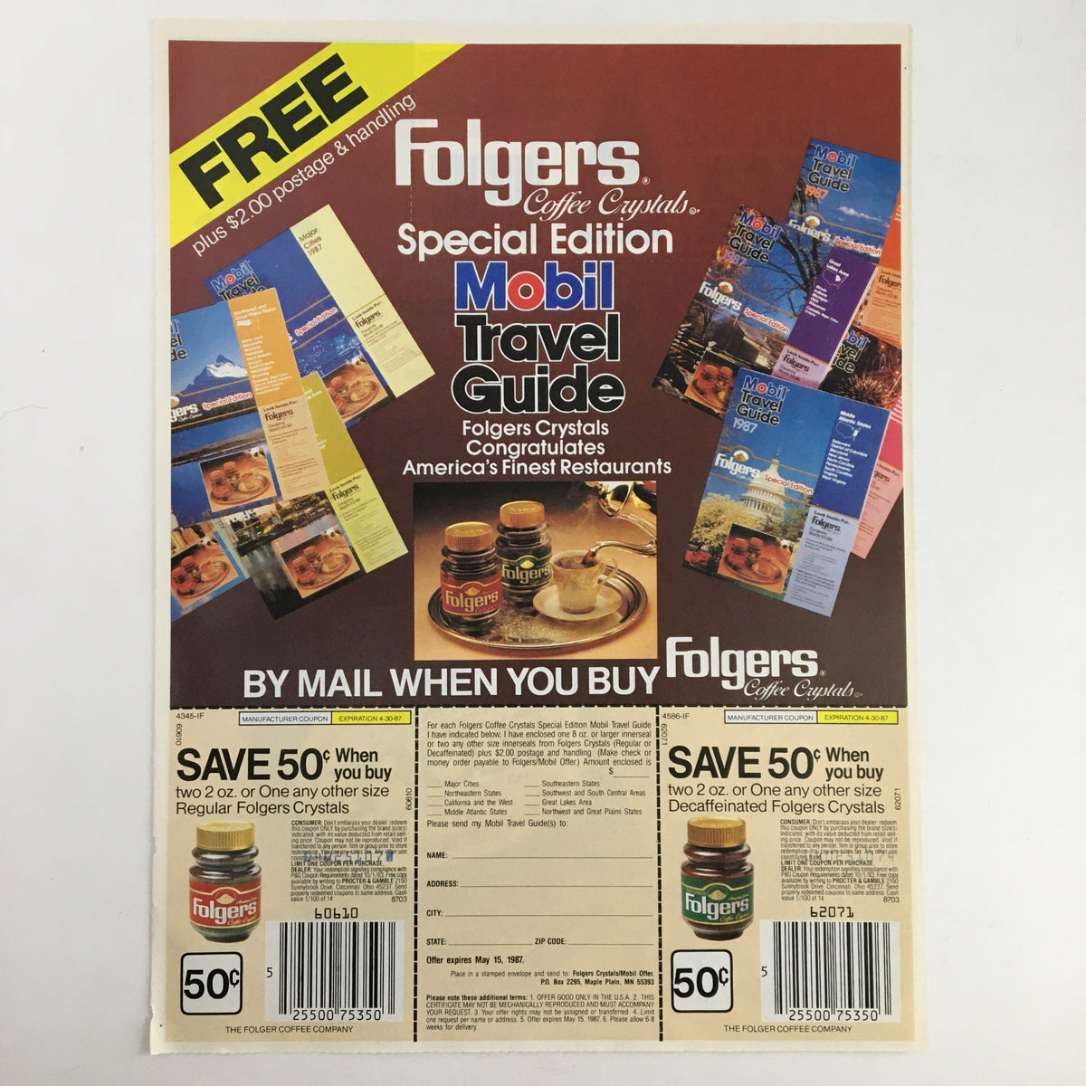 1987 Heinz Tomato Ketchup FREE Kool-Aid Coolers Circular Coupon Advertisement featuring vintage marketing design, showcasing vibrant graphics and culinary nostalgia from the 1980s, emphasizing the charm of retro food advertisements.