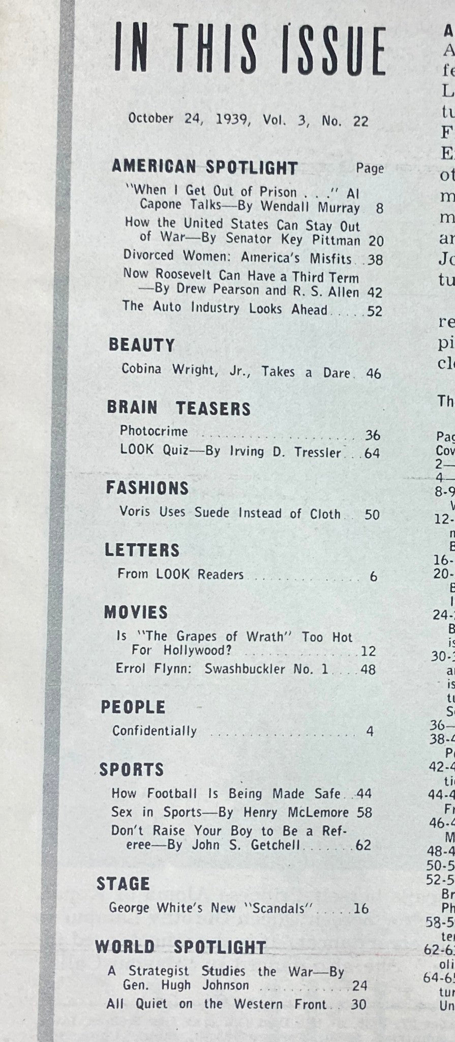 Look Magazine October 24, 1939 Special War Feature Section No Label