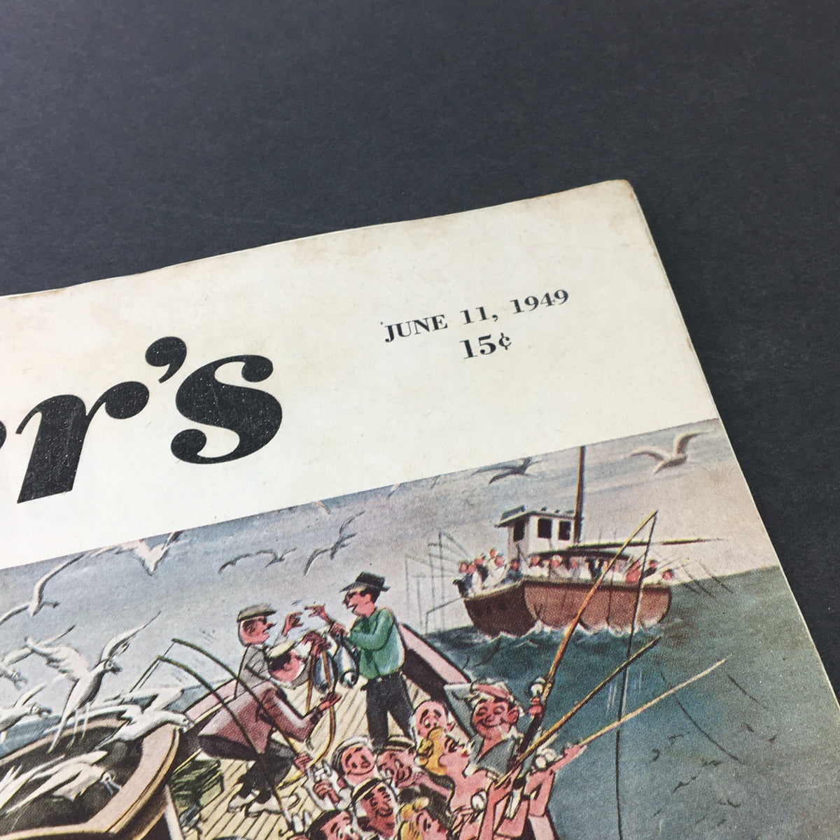 Close-up of the title and date on the cover of VTG Collier's Magazine June 11 1959, showcasing the magazine's name and publication date.