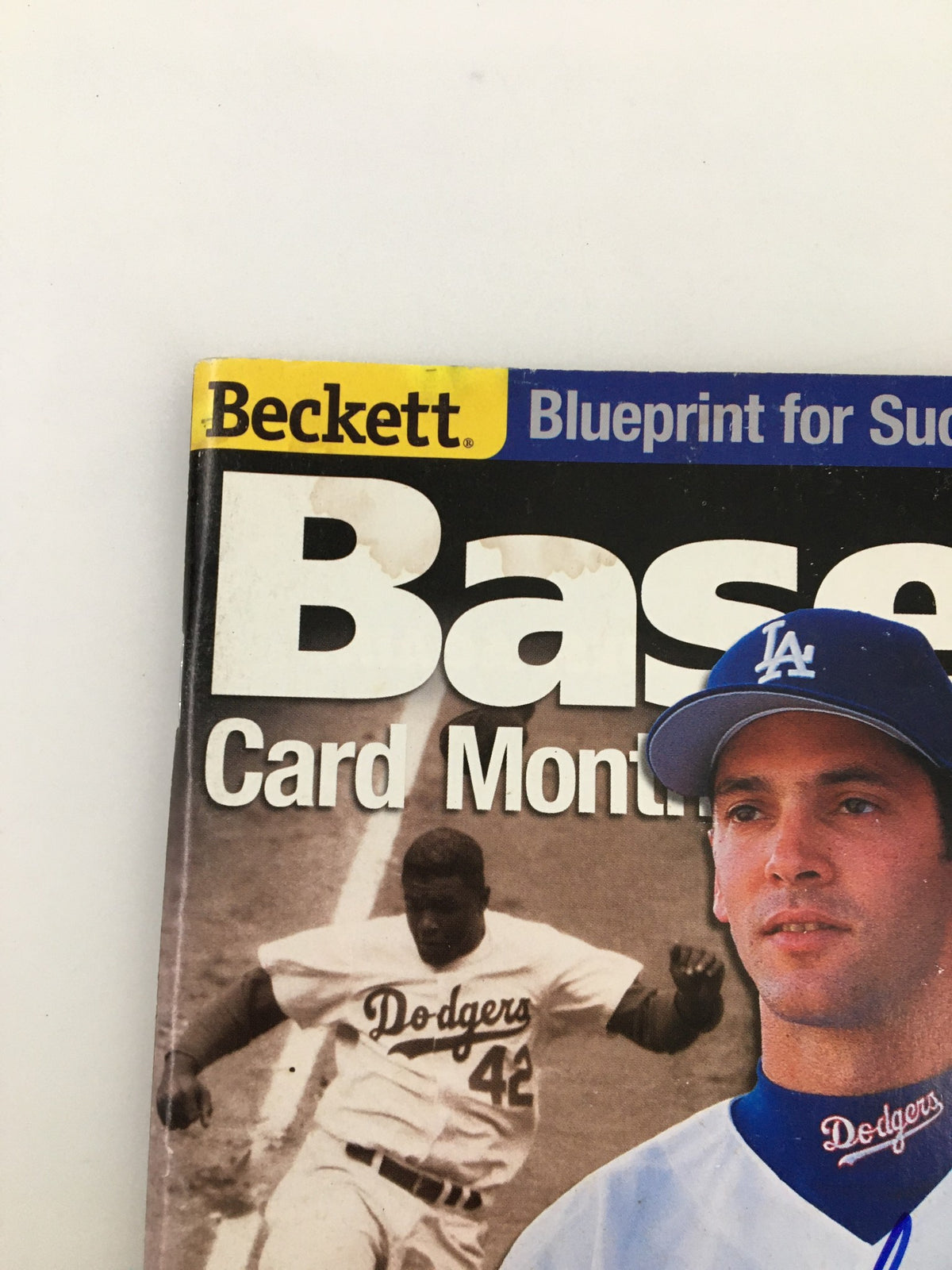 Close-up detail of the Shawn Green Beckett Baseball #180 March 2000 JSA Certified Autographed magazine, highlighting the Beckett logo and Shawn Green's portrait.