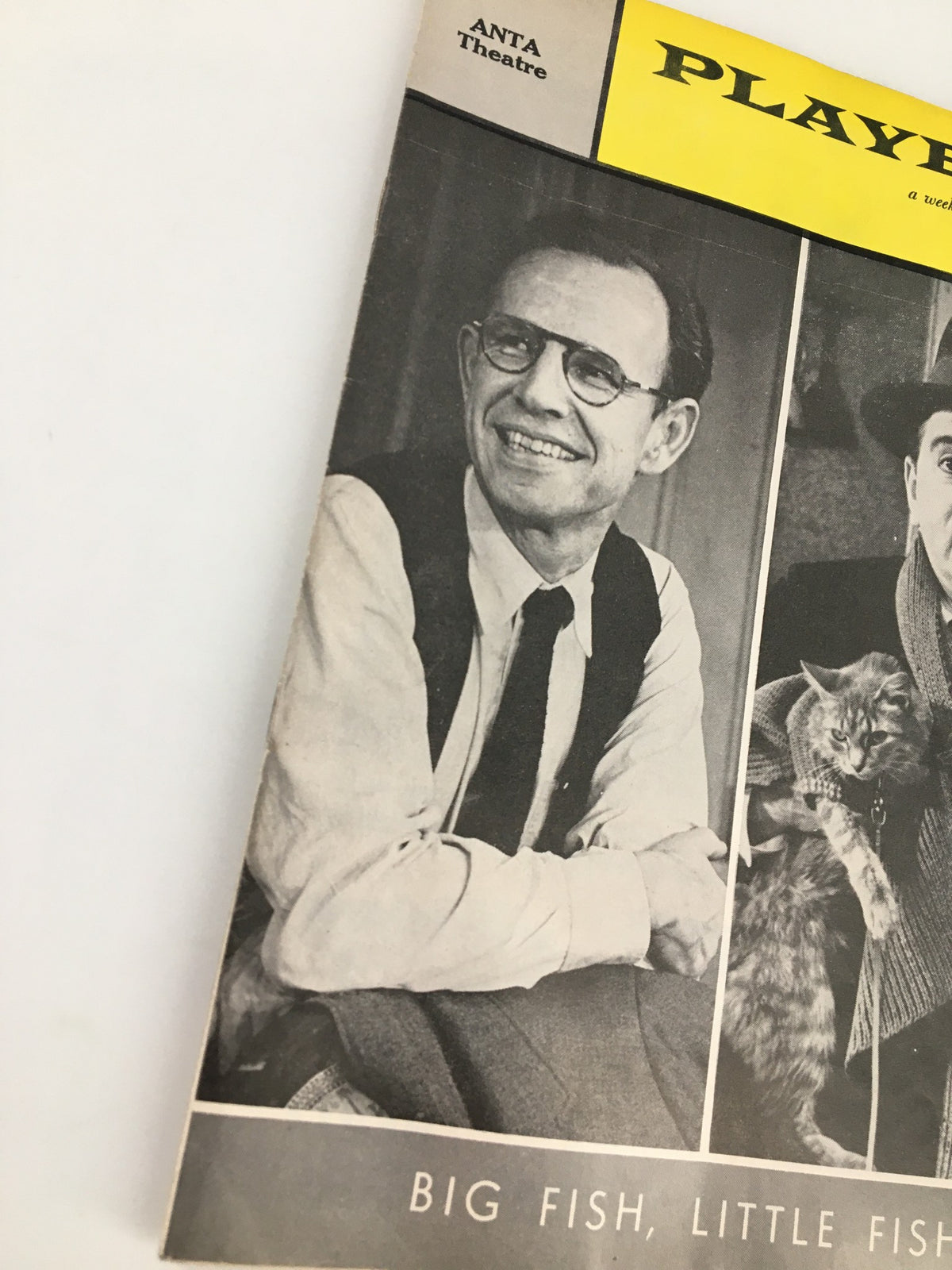 Cover of the 1961 Playbill from Anta Theatre featuring Hume Cronyn and Martin Gabel in Big Fish, Little Fish, showcasing a vintage photograph of Hume Cronyn.