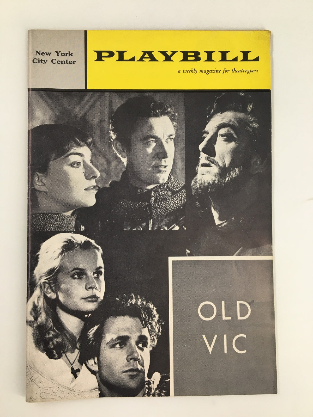1962 Playbill New York City Center featuring John Clements in The Old Vic Company, showcasing prominent actors in a classic theatrical production.