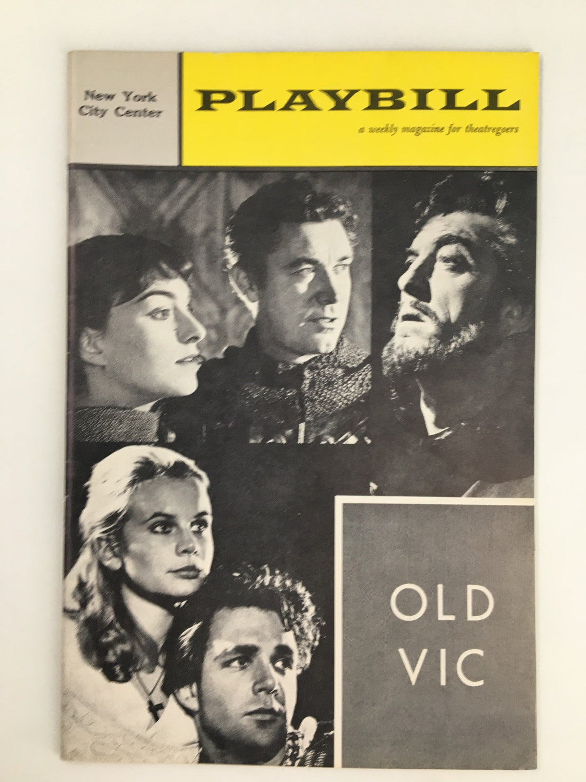 1962 Playbill New York City Center featuring Barbara Jefford and The Old Vic Company, showcasing theatrical portraits with featured actors.