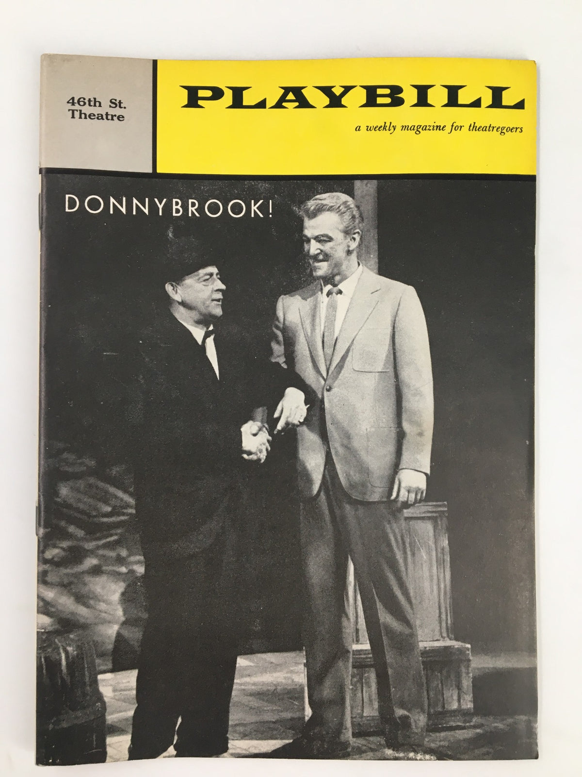 1961 Playbill from the 46th Street Theatre featuring Eddie Foy and Art Lund in Donnybrook!, showcasing the cover art and title of the production.