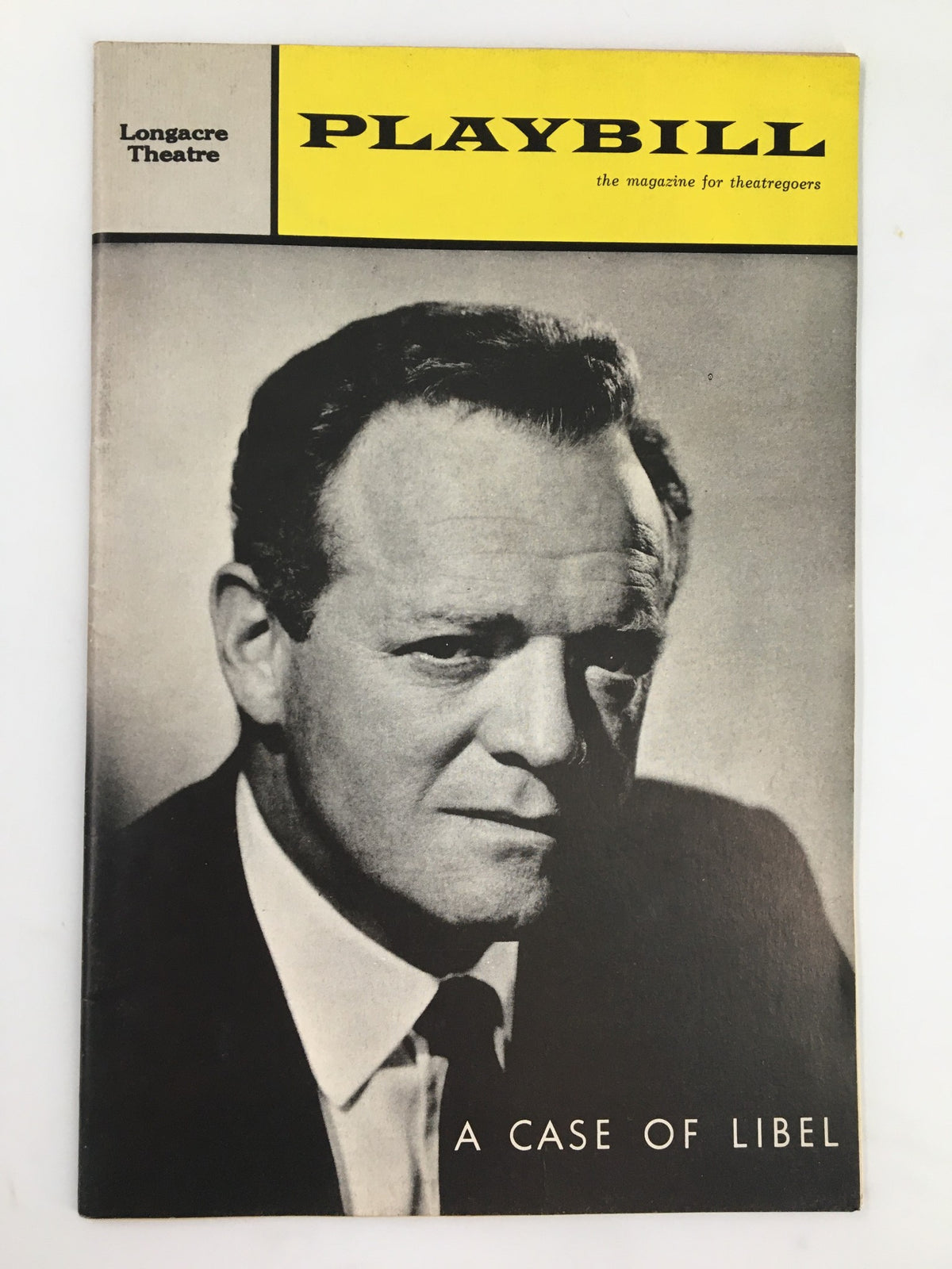 1963 Playbill for A Case of Libel featuring Van Heflin on the cover, showcasing vintage Broadway theatre design.