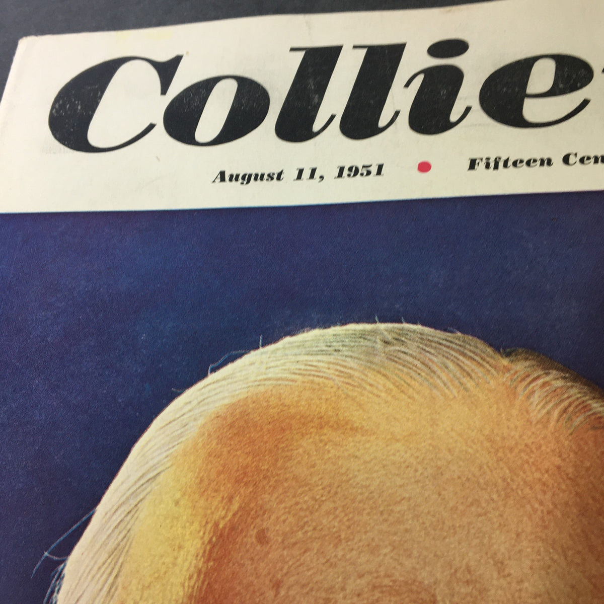Close-up of the title and date on the cover of VTG Collier's Magazine from August 11 1951.