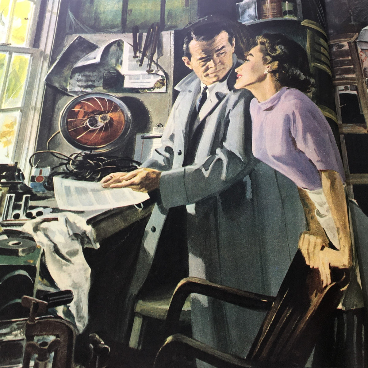 VTG Collier's Magazine December 27 1952 featuring an illustration of a couple in a workshop, representing classic mid-century romance and artistry.
