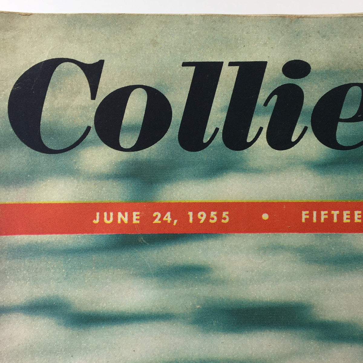 Close-up of the title and date of Collier's Magazine, June 24, 1955, highlighting the publication's vintage aesthetic.
