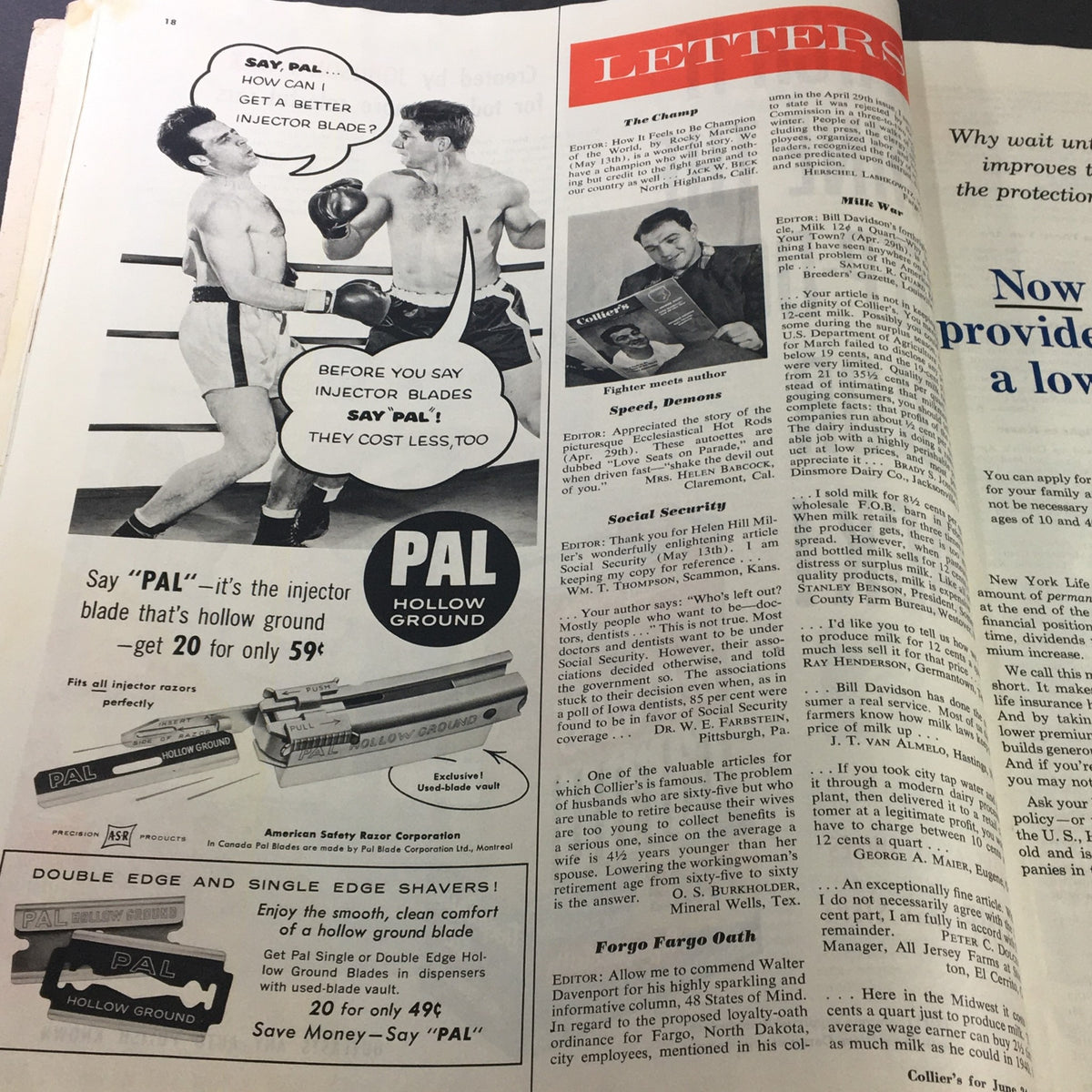 Advertisement page from Collier's Magazine dated June 24, 1955, featuring a product promotion, showcasing mid-20th century marketing style.