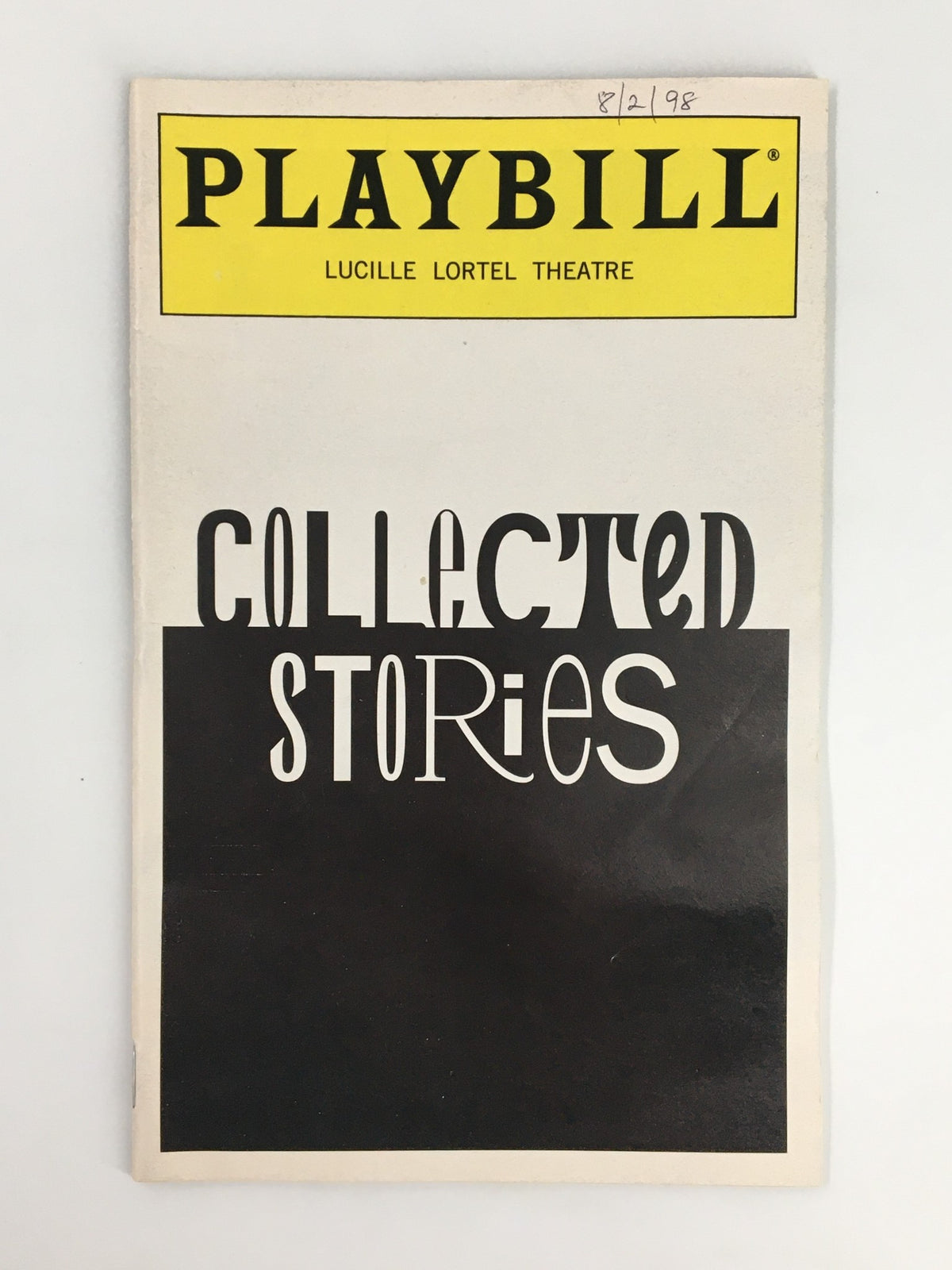 1999 Playbill featuring Uta Hagen in Collected Stories at the Lucille Lortel Theatre with a distinctive black and yellow cover.