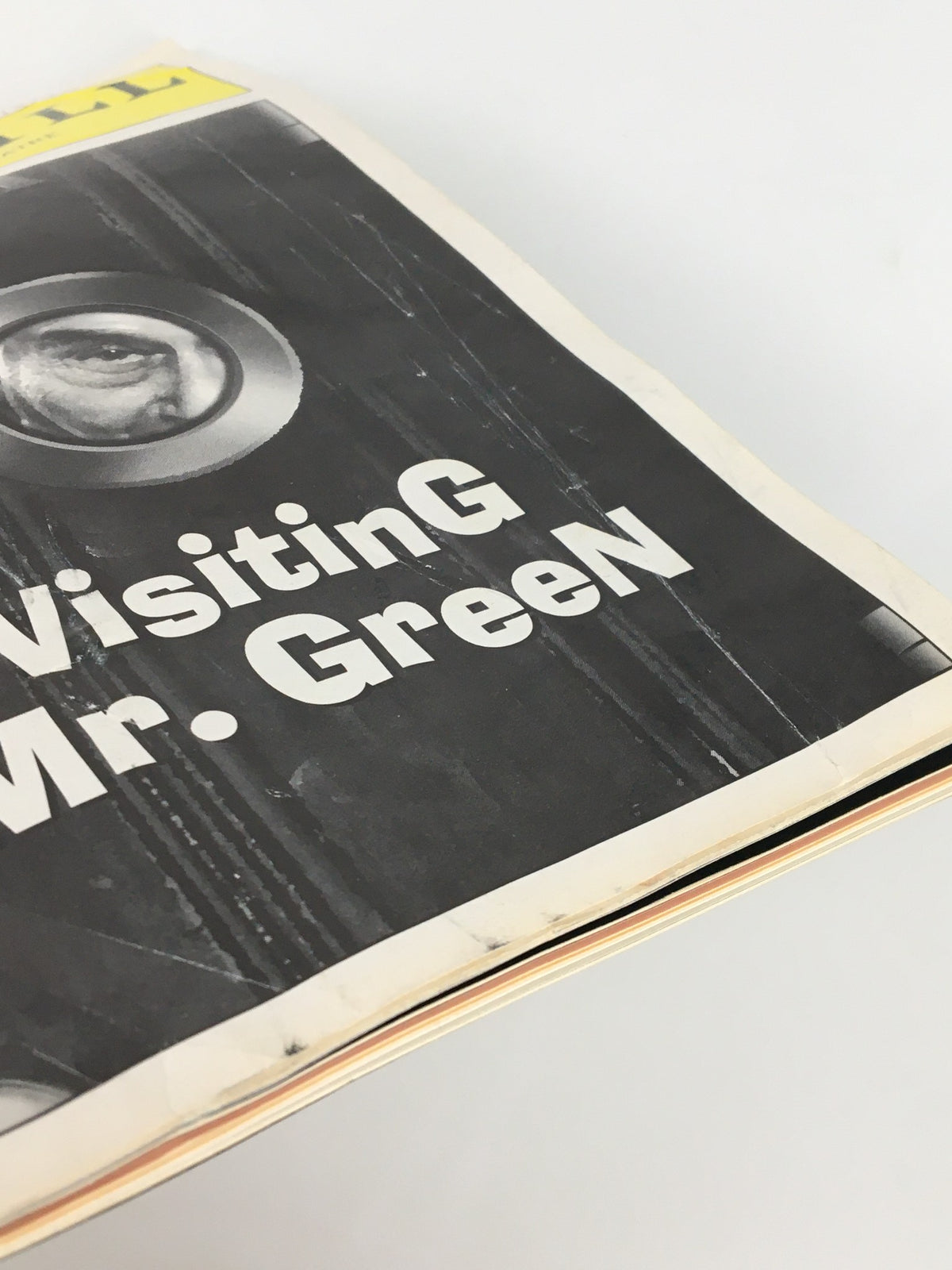 1997 Playbill for Visiting Mr. Green, highlighting the worn edges and binding, reflecting its history as a cherished collectible.