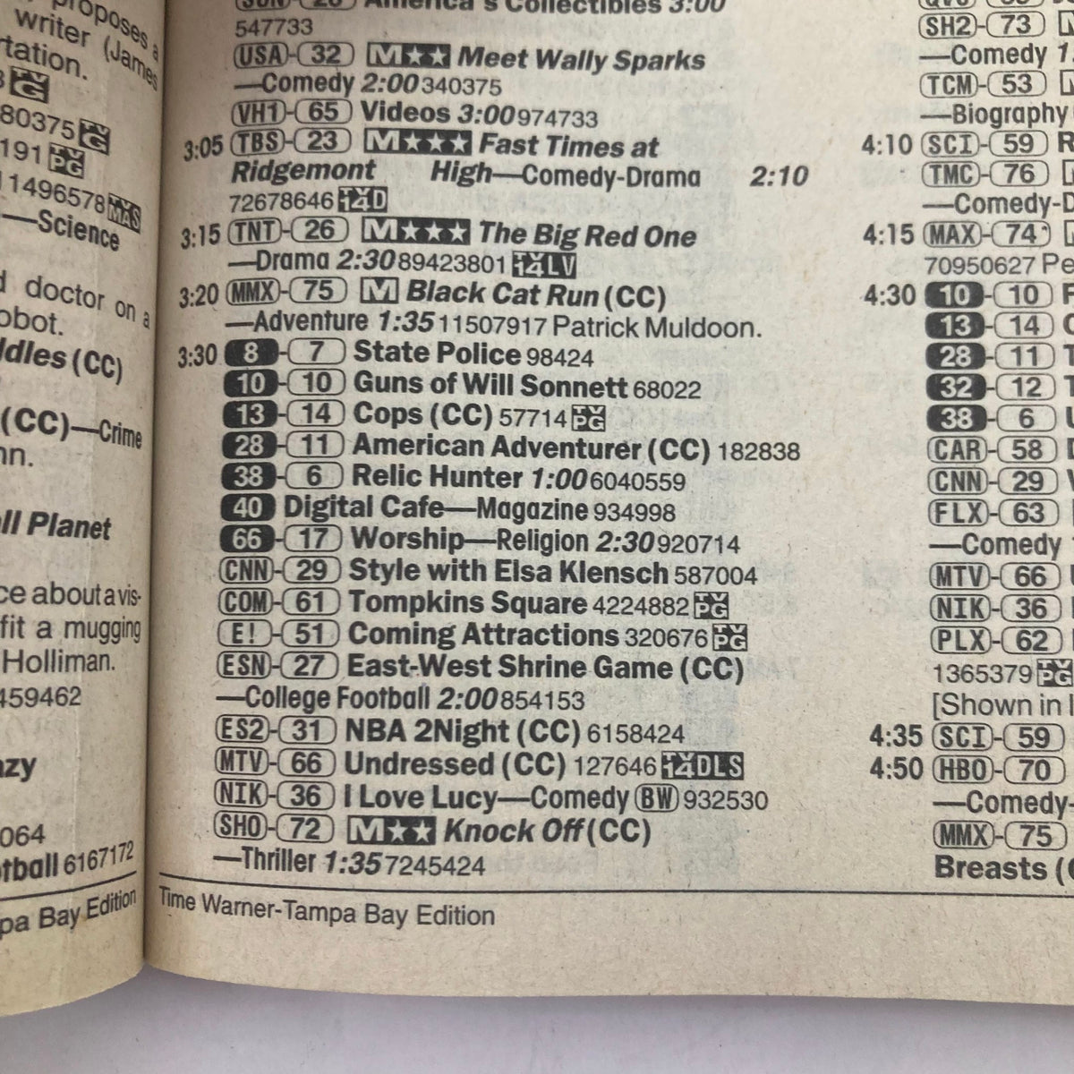 Inside spread of TV Guide Magazine January 13 2001 displaying TV listings and programming details from the era.