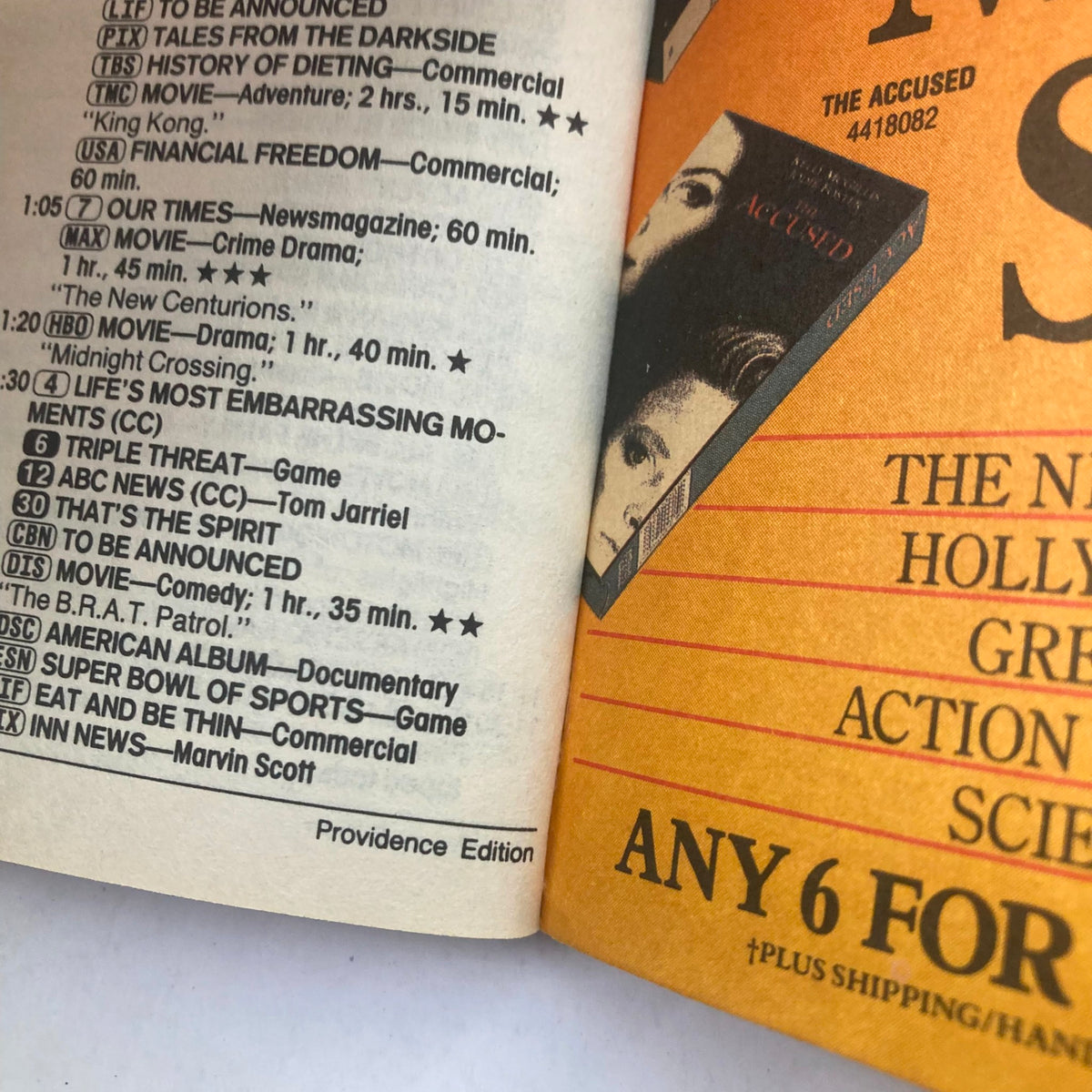 Interior page of TV Guide Magazine July 8-14, 1989 showing a listing of television programs and movie schedules. This page showcases the rich television history from the late 1980s.
