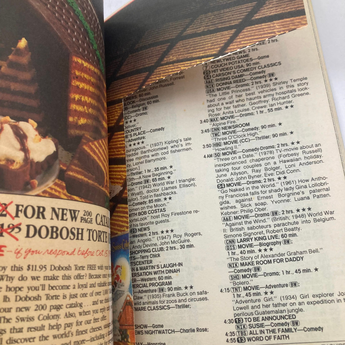 Another inside page of TV Guide Magazine September 2 1989, displaying television programming information, including classic shows and movies, emphasizing the nostalgic aspect of this vintage magazine.
