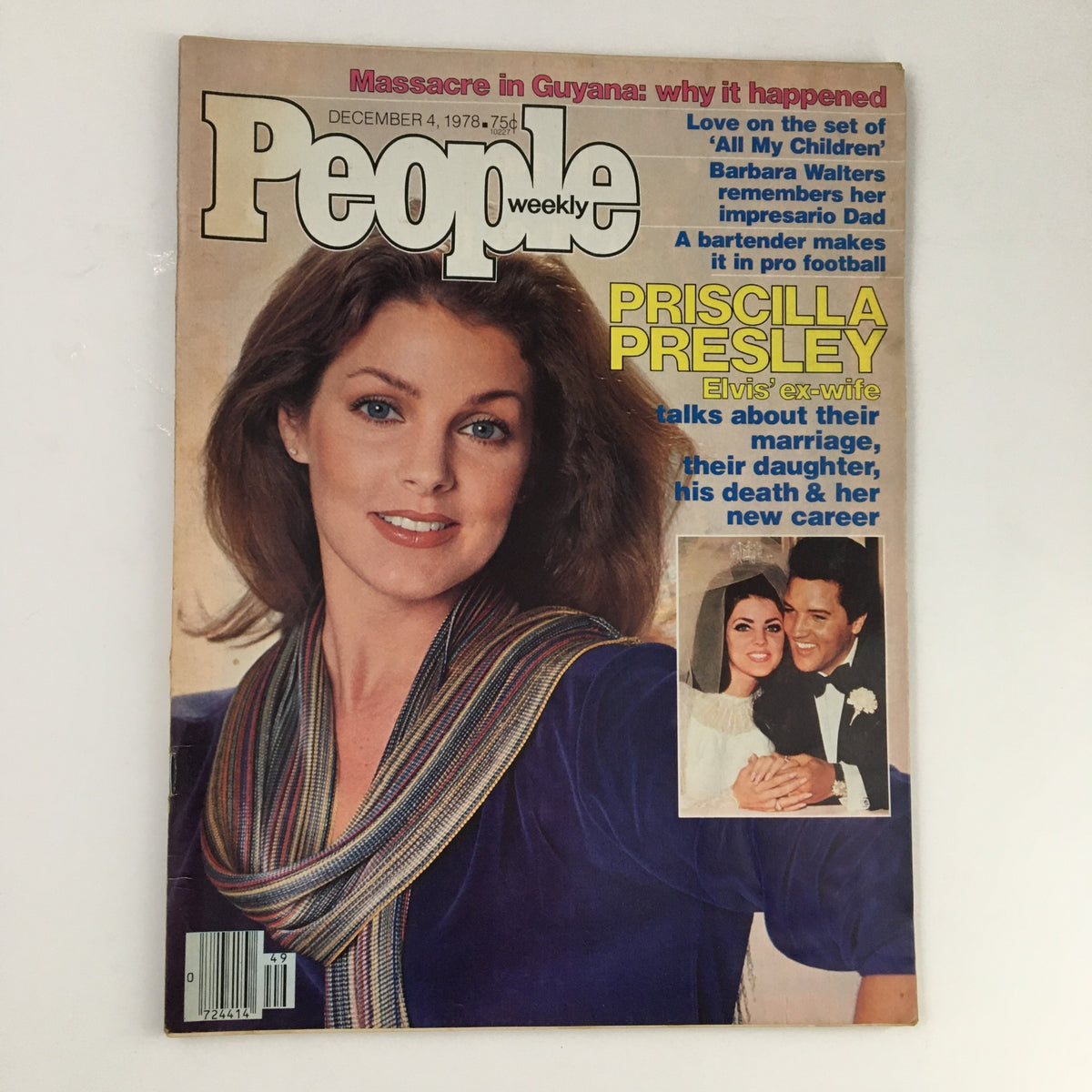 Cover of People Weekly Magazine dated December 4, 1978 featuring Priscilla Presley, Elvis's ex-wife, discussing her marriage and new career.