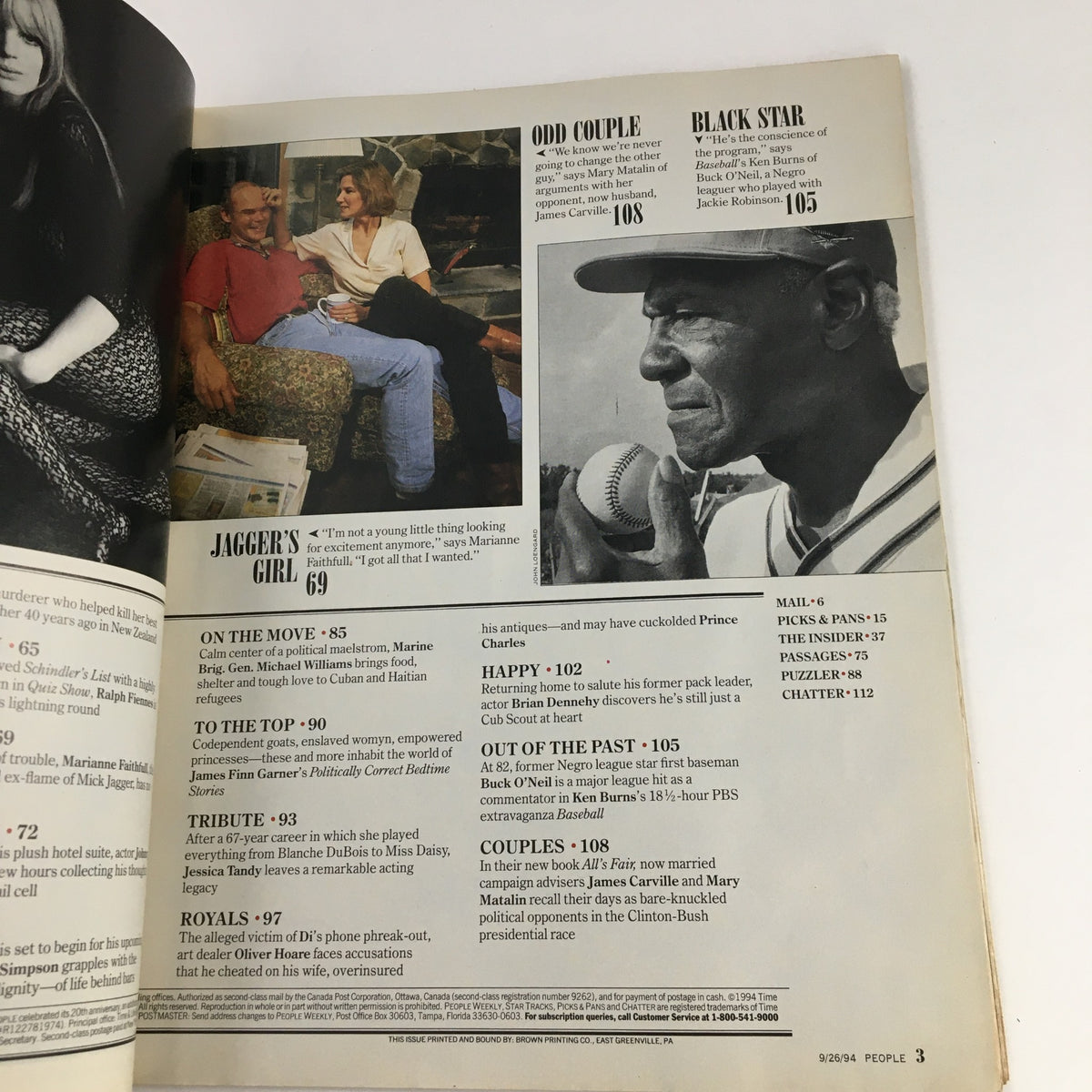 Another inside page of People Weekly Magazine September 26 1994, displaying various articles including the one focused on O.J. Simpson's life in jail.