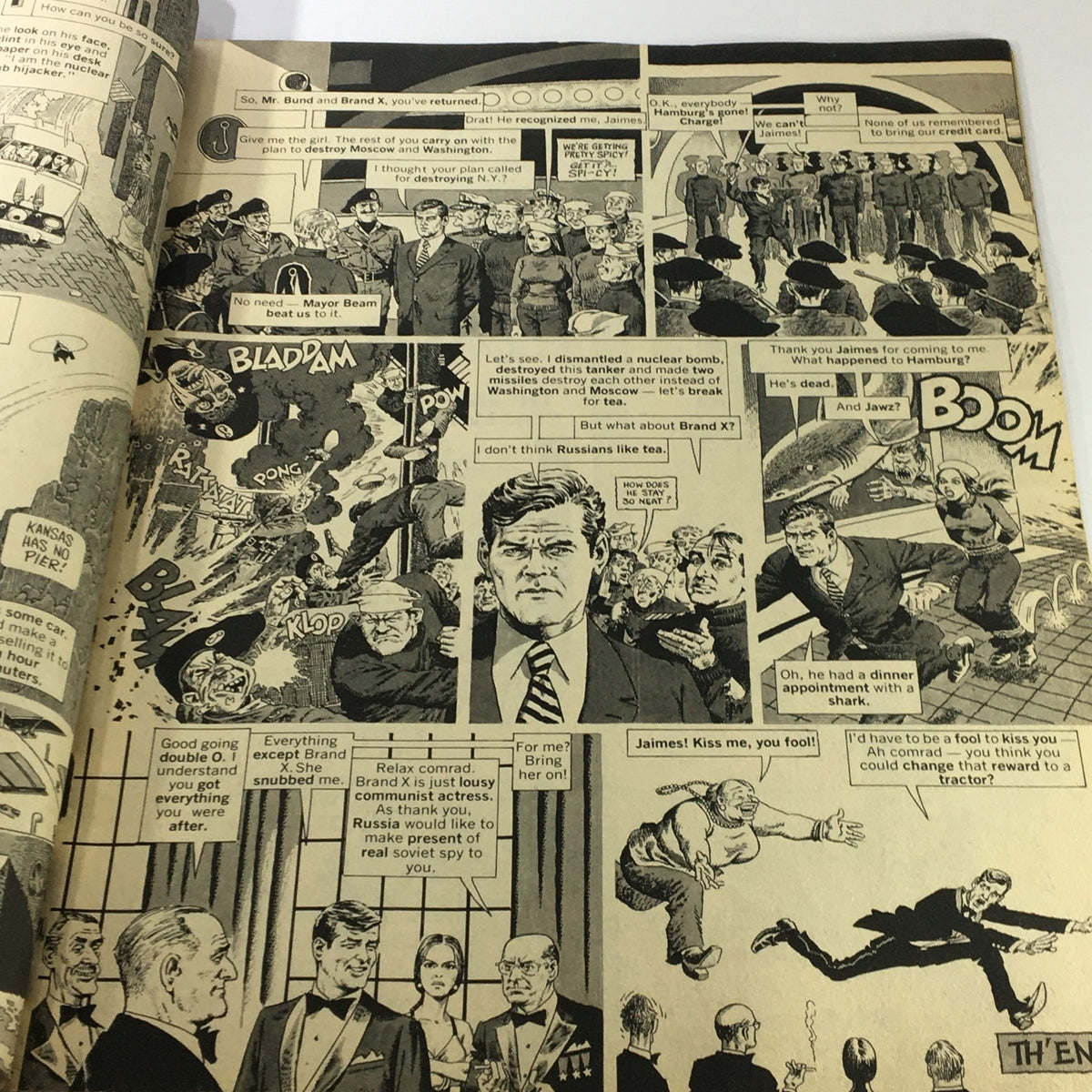 Cracked Magazine January 1978 Issue #148 interior page showcasing a satirical comic strip regarding nuclear threats and humor.