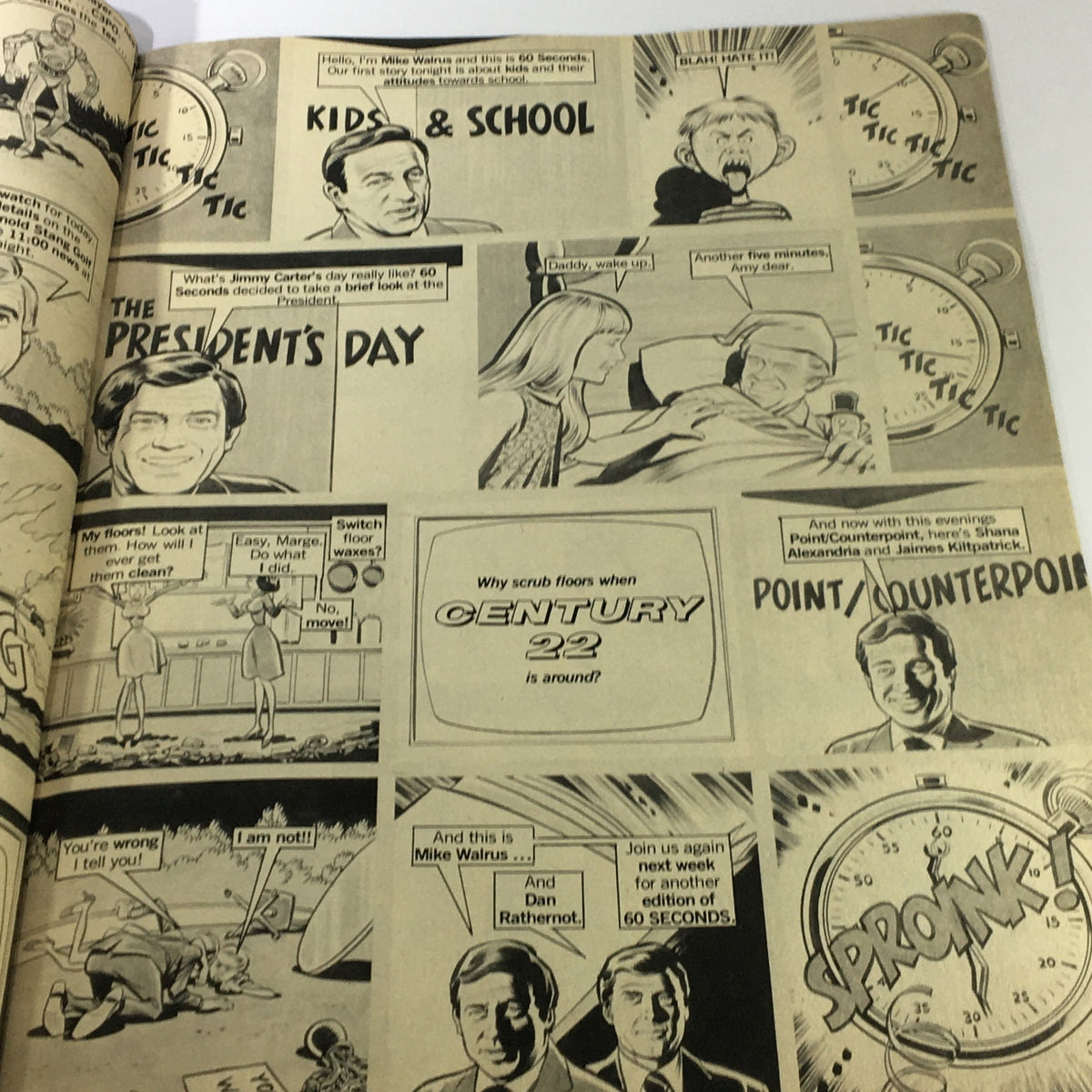 Cracked Magazine January 1978 Issue #148 interior page with a comedic take on American politics and current events.