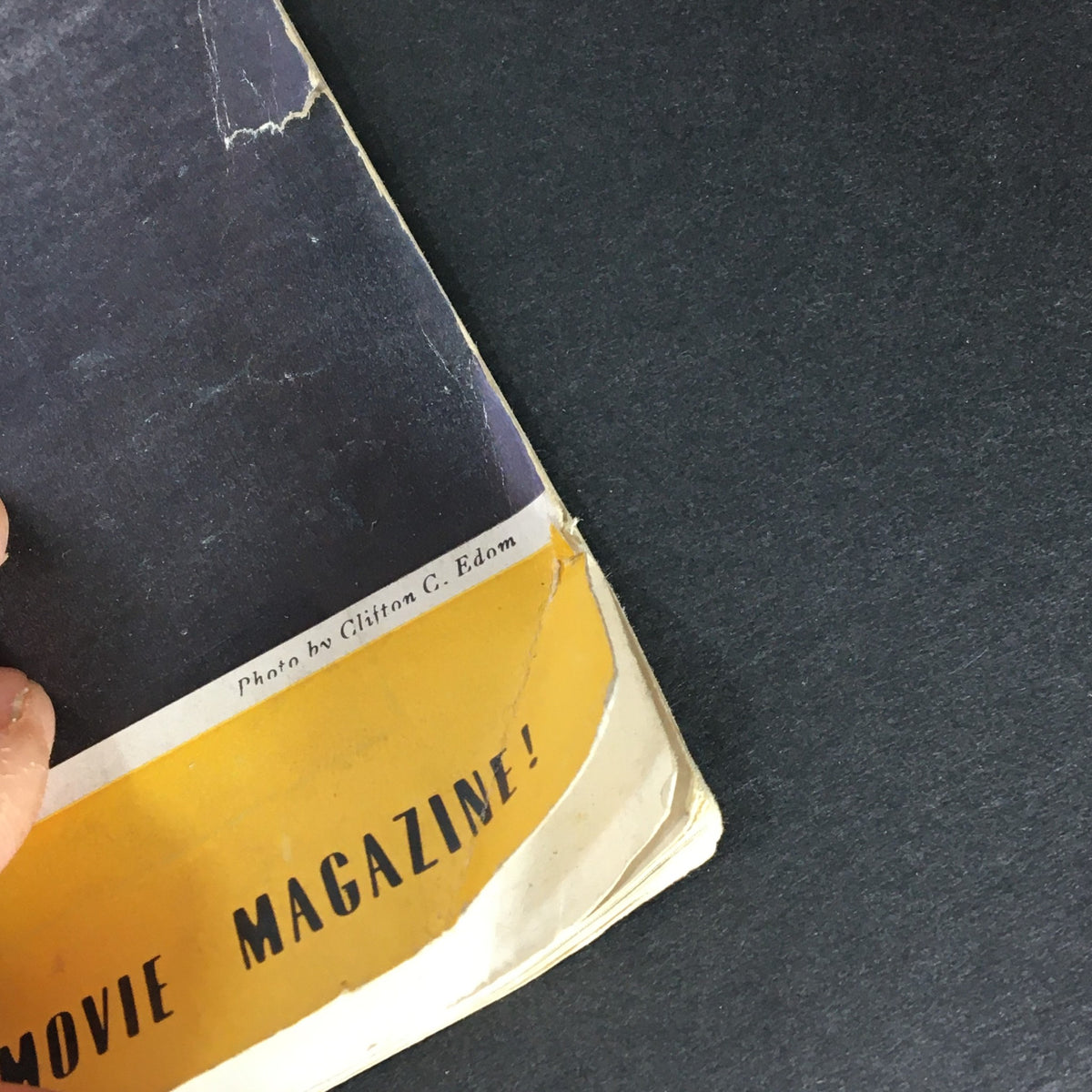 Detail of the back cover of VTG Home Movies Magazine May 1941, showcasing the vintage appeal and the photography by Clinton C. Edom.