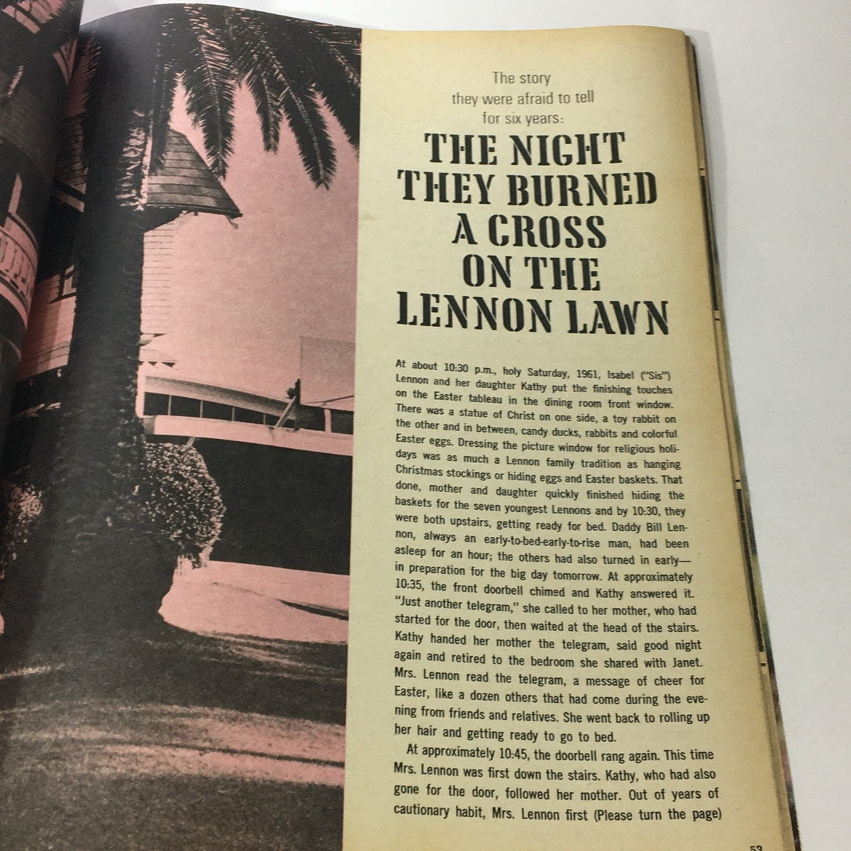 Vintage Photoplay Magazine May 1967 - Article discussing significant events in the Lennon home, illustrating cultural narratives.